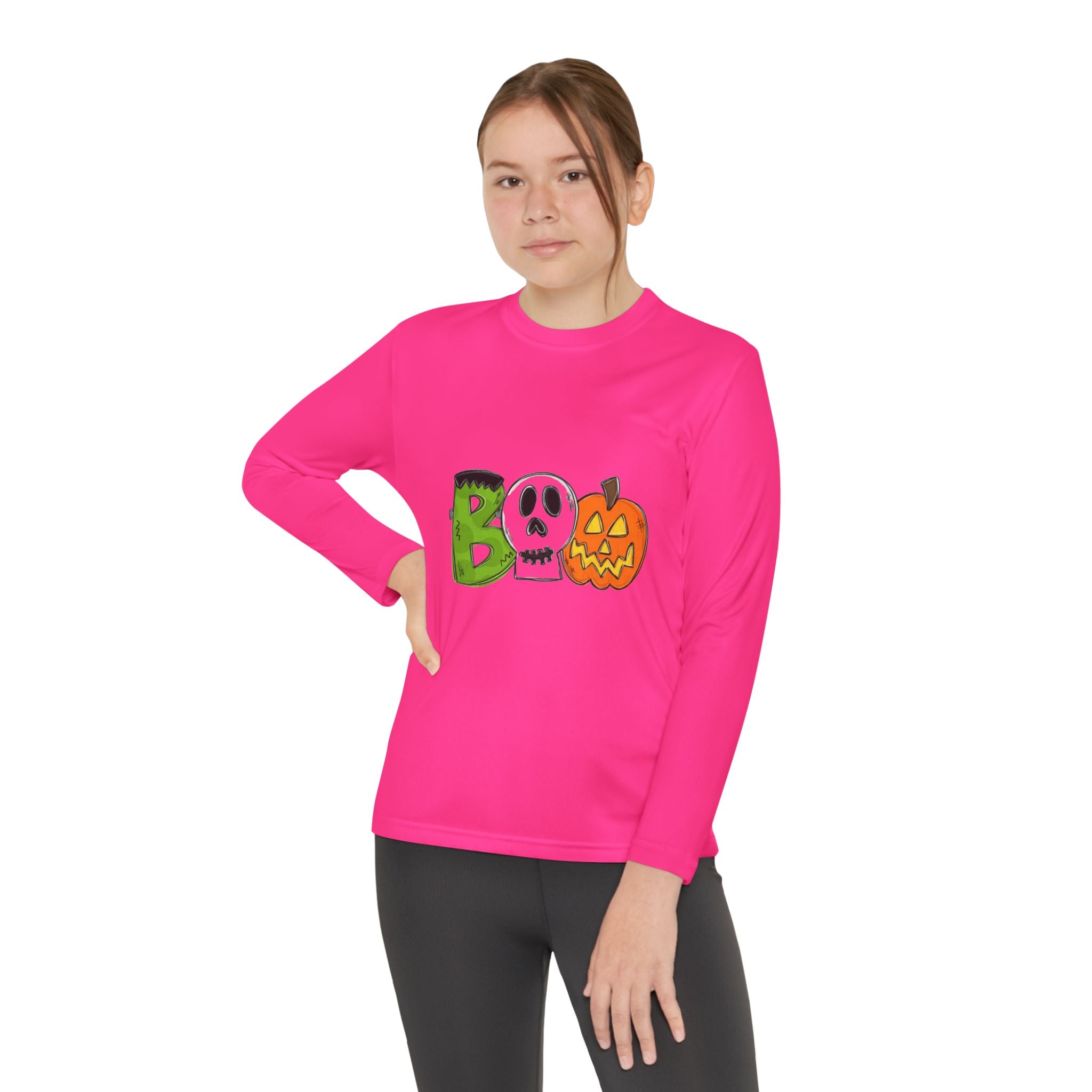 Youth Halloween Boo Long Sleeve Competitor T-Shirt