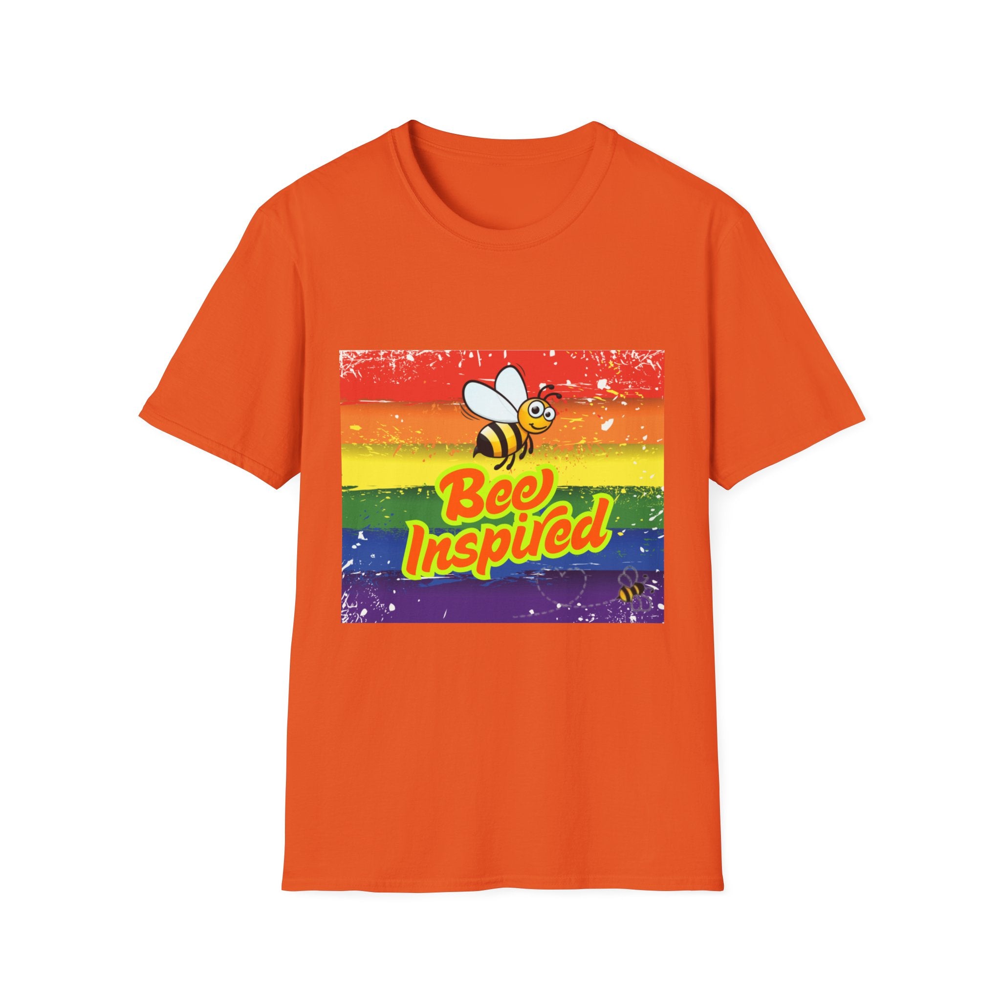 Bee Inspired Rainbow Unisex Softstyle T-Shirt