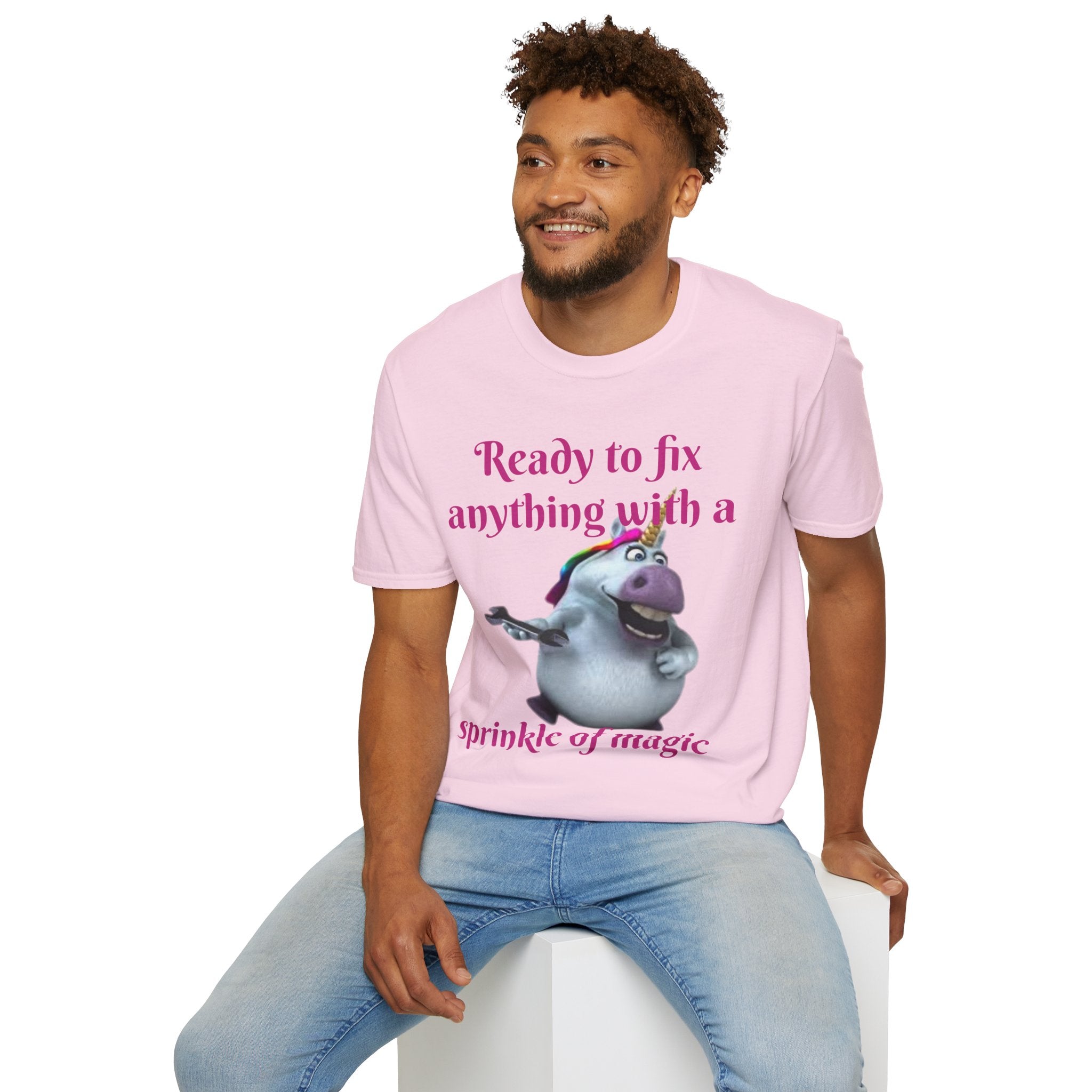 Ready To Fix Anything With A Sprinkle Of Magic Unicorn Unisex Softstyle T-Shirt