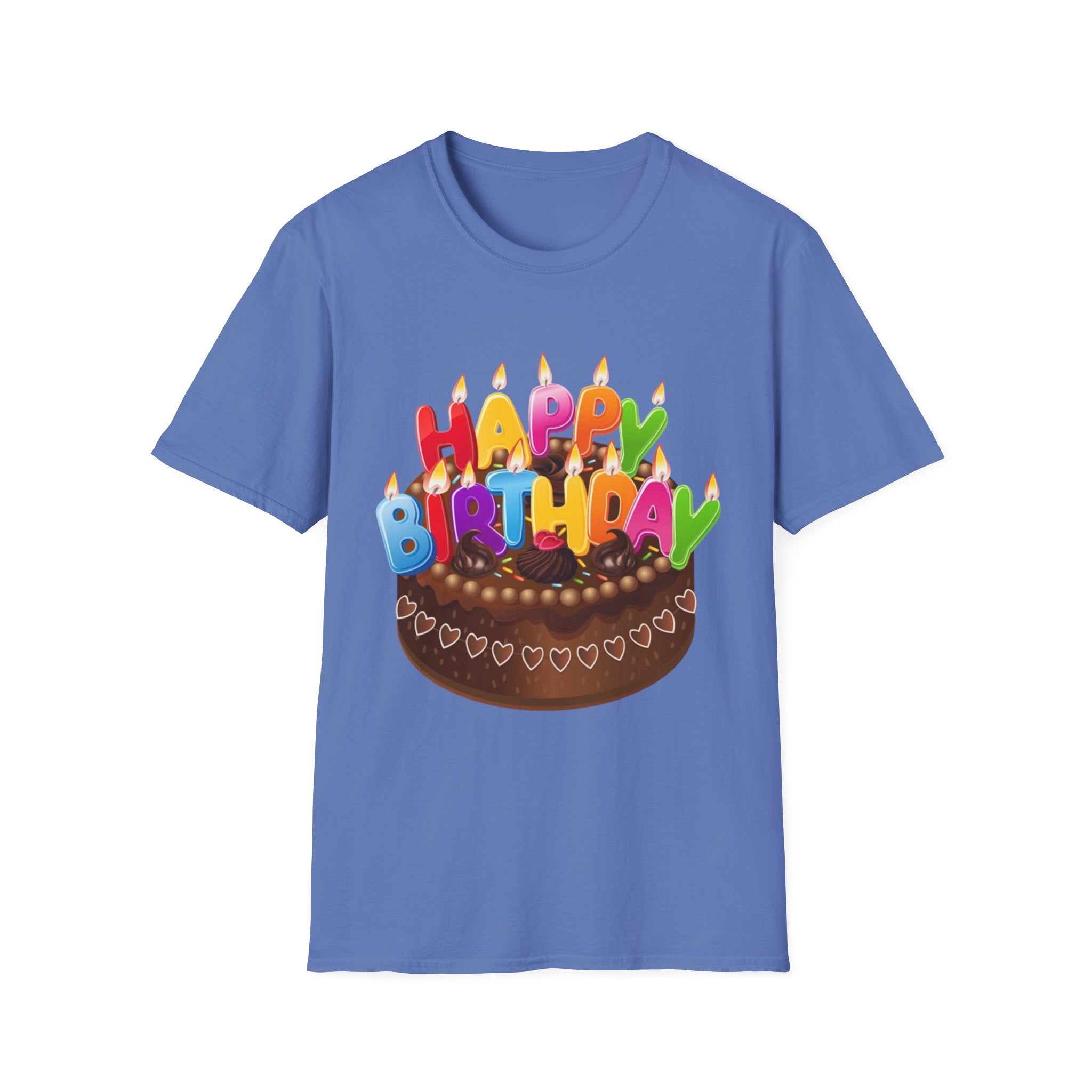 Happy Birthday Cake Unisex Softstyle T-Shirt Personalize It!