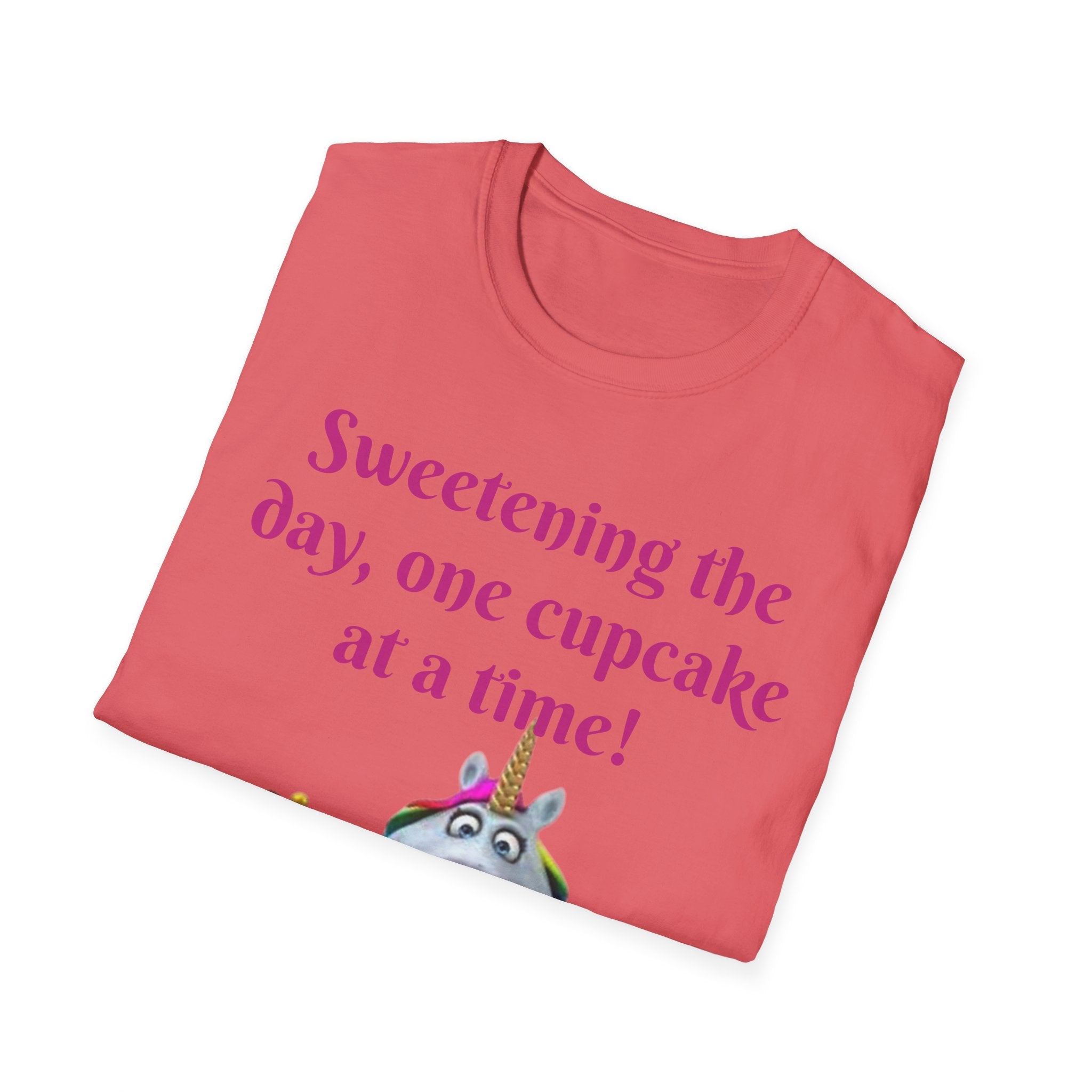 Sweetening The Day, One Cupcake At A Time! Unicorn Unisex Softstyle T-Shirt