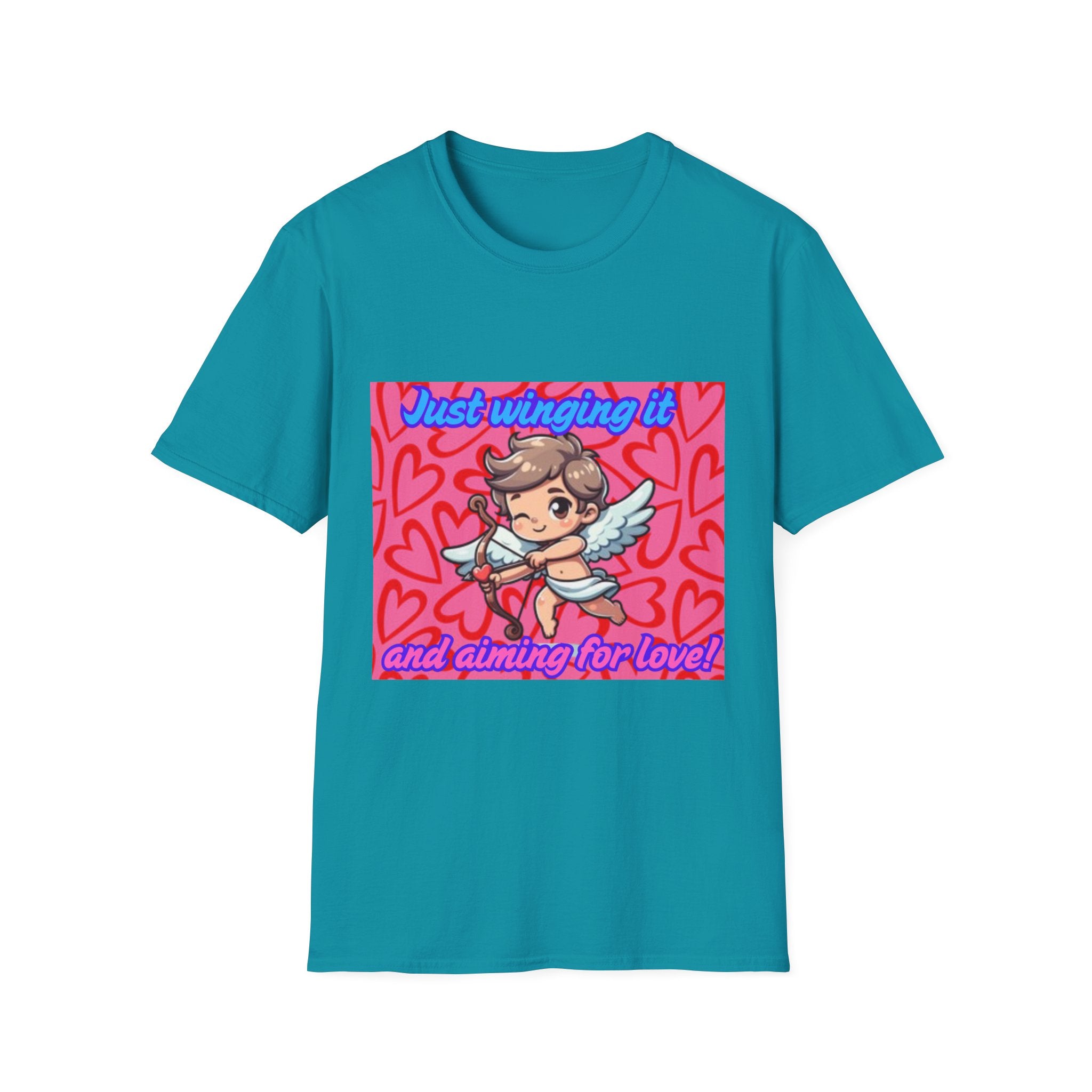Just Winging It And Aiming For Love Unisex Softstyle T-Shirt