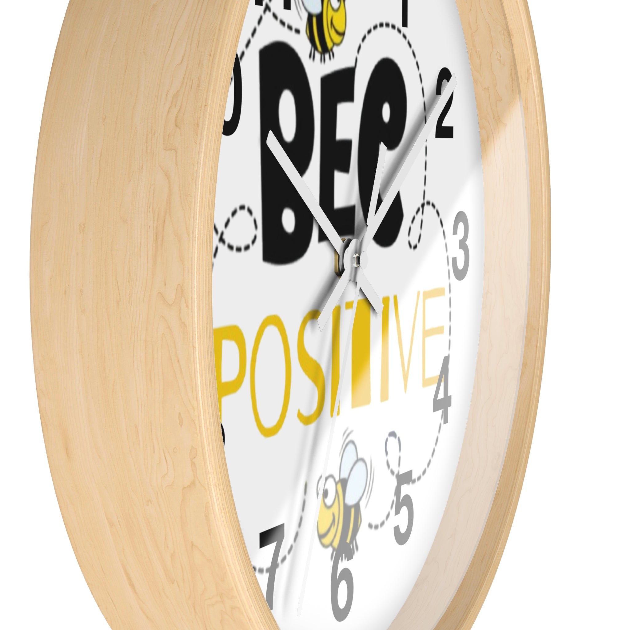 Bee Positive Inspirational Wall Clock