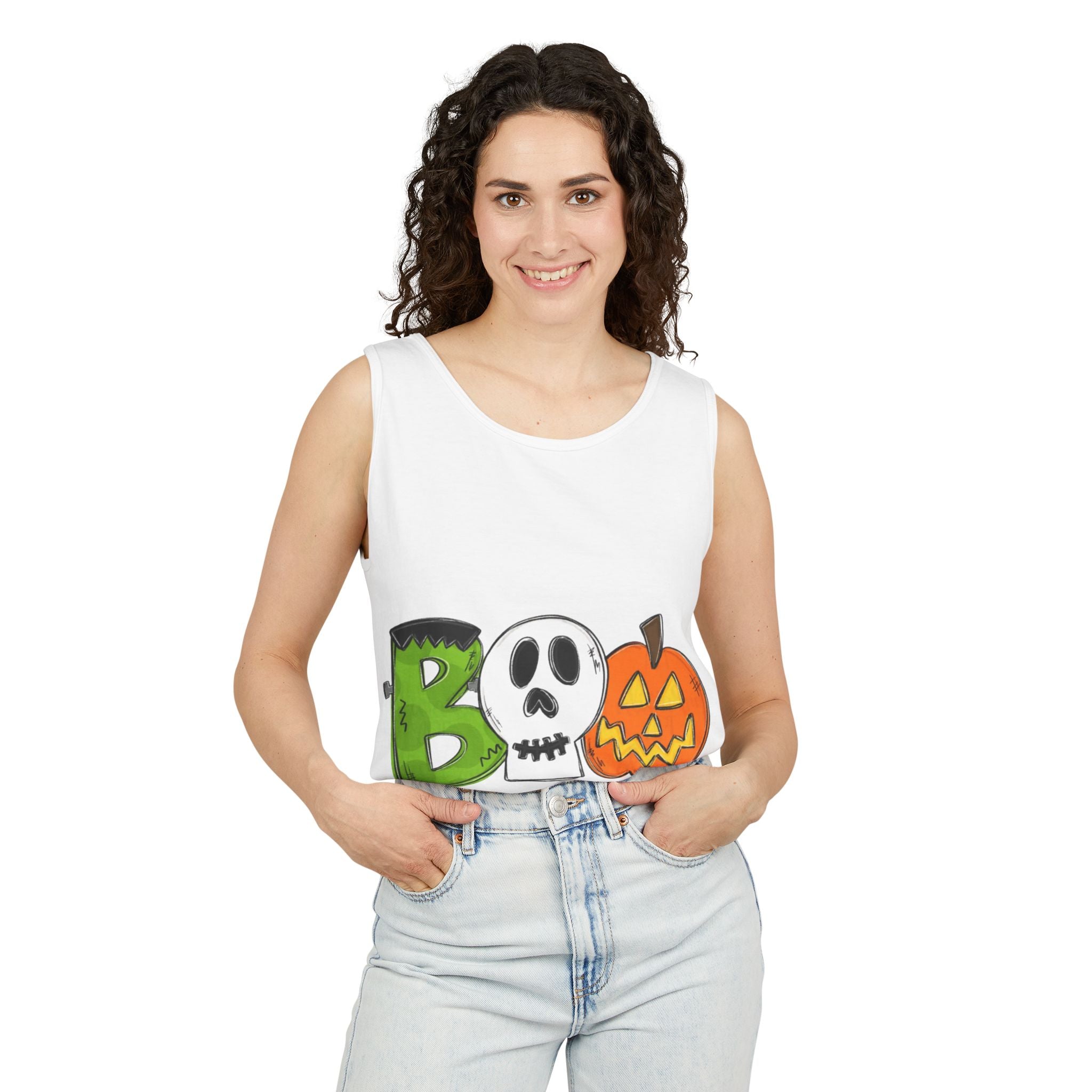 Halloween BOO Unisex Garment-Dyed Tank Top