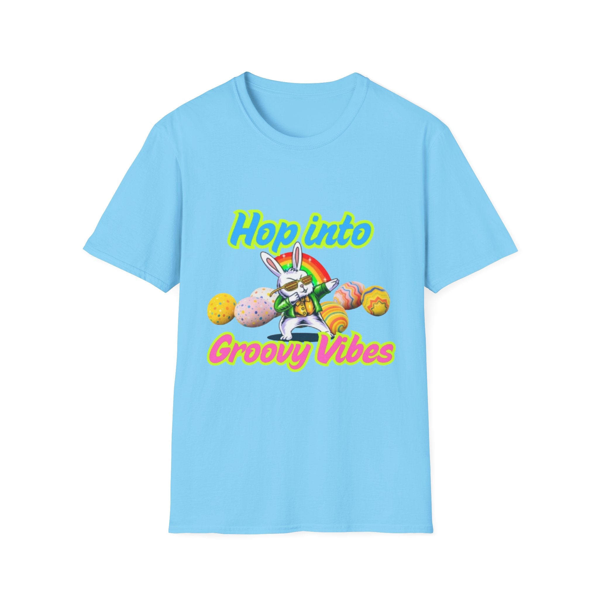 Hop Into Groovy Vibes Bunny Unisex Softstyle T-Shirt