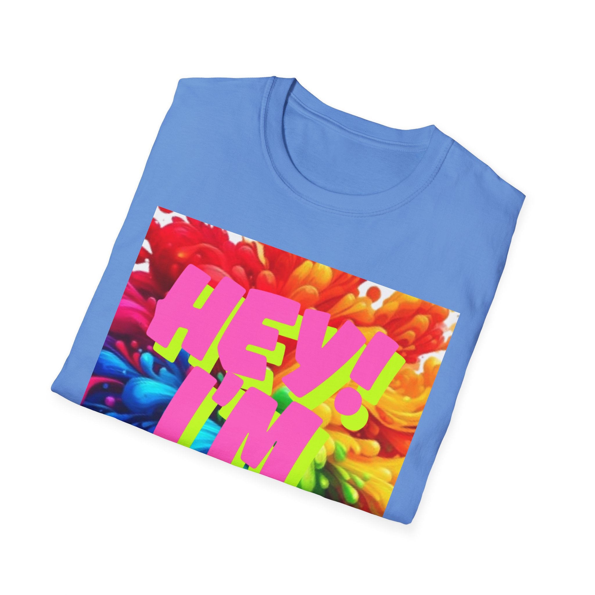 Hey I'm Gay! Heart Unisex Softstyle T-Shirt