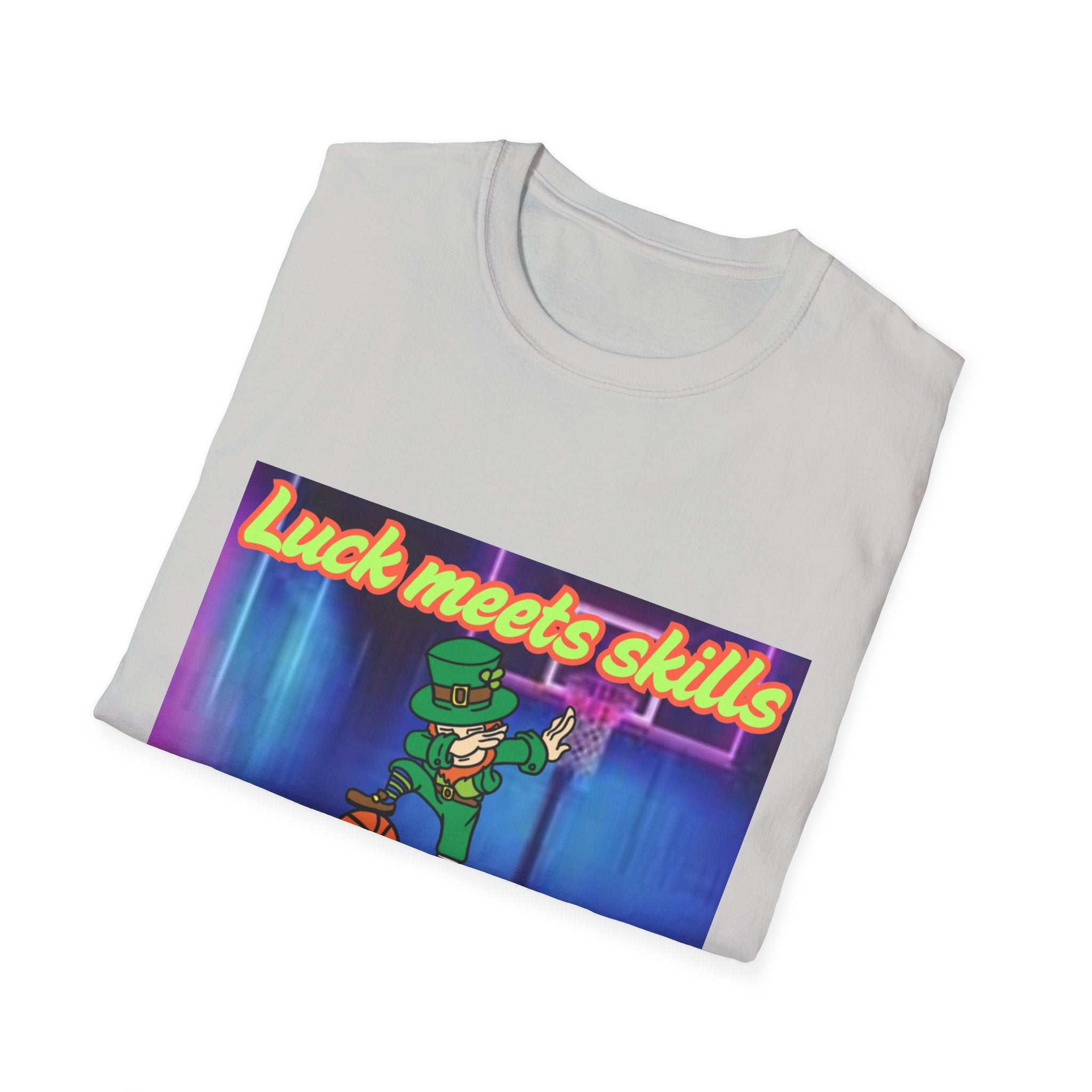 Luck Meets Skills Dabbing Into A Slam Dunk! Unisex Softstyle T-Shirt
