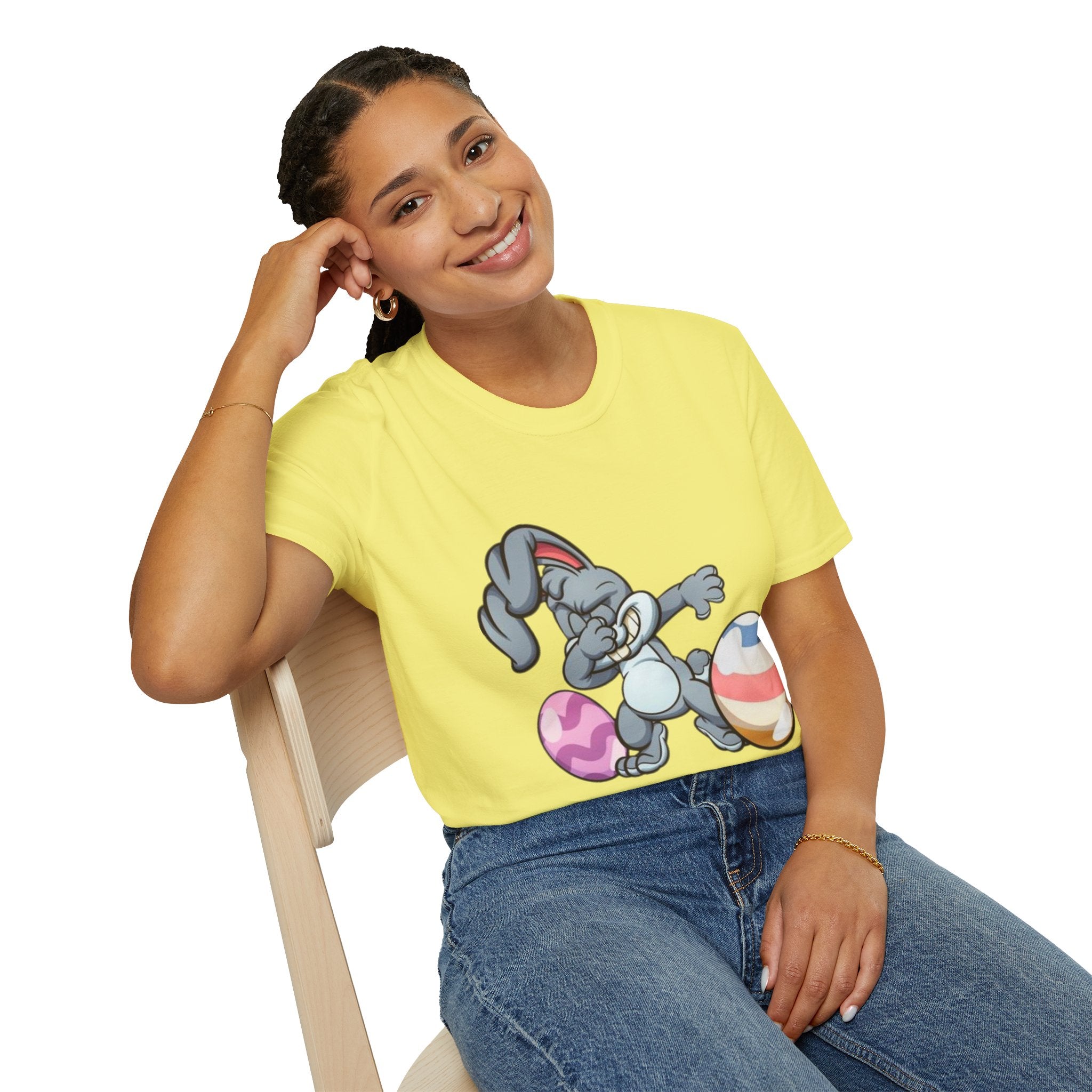 Dabbing Easter Bunny Unisex Softstyle T-Shirt