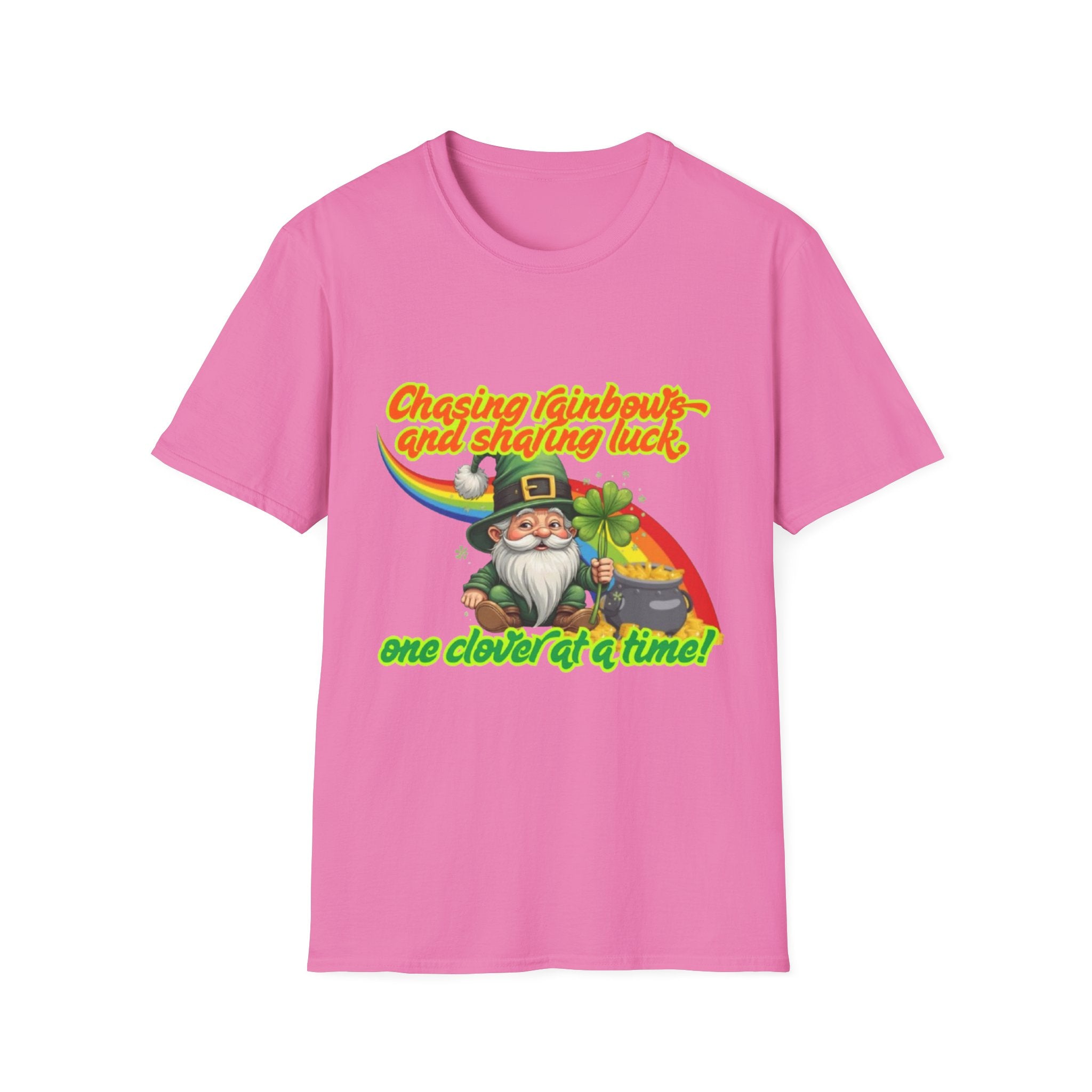 Chasing Rainbows And Sharing Luck, One Clover At A Time! Unisex Softstyle T-Shirt
