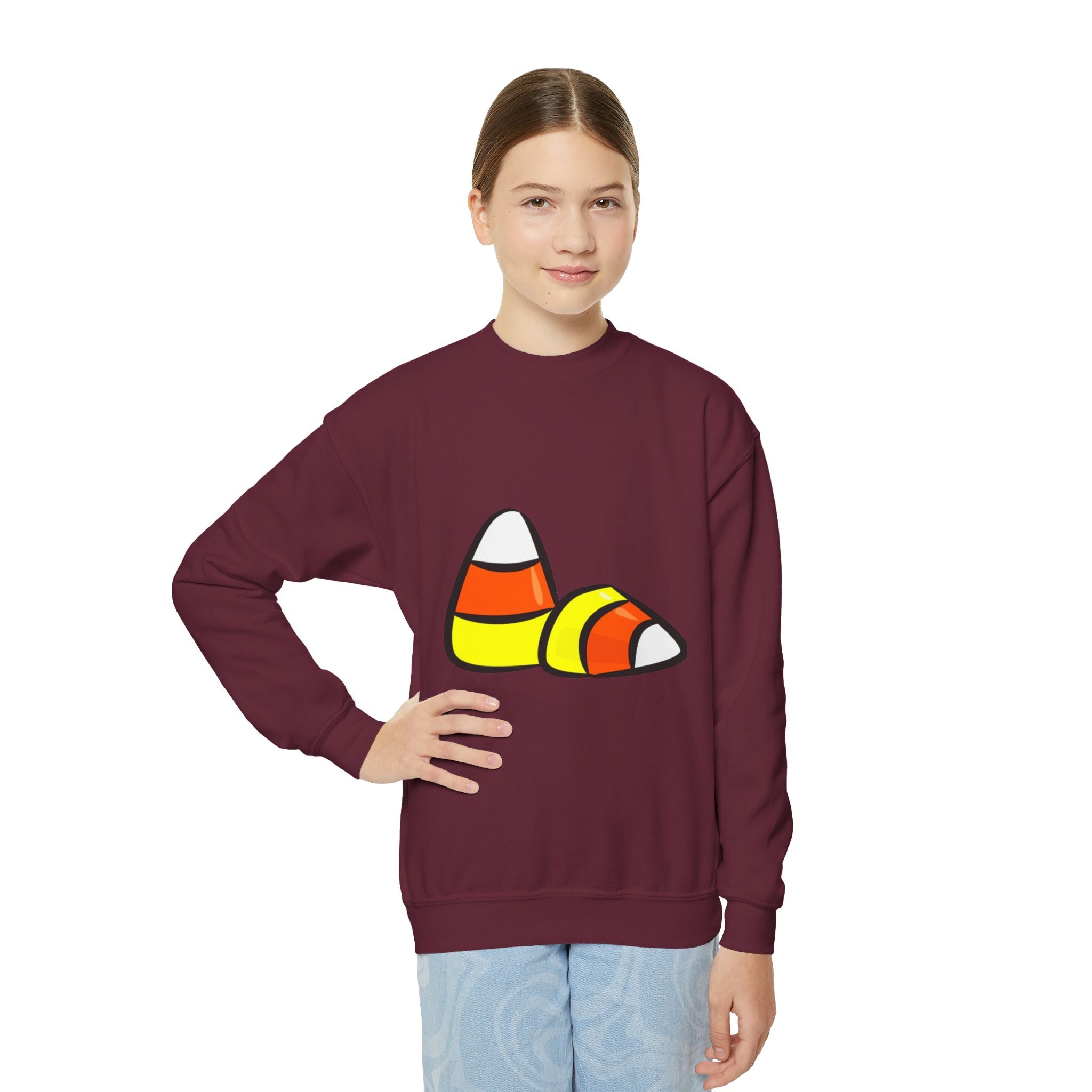 Halloween Candy Corn Youth Crewneck Sweatshirt