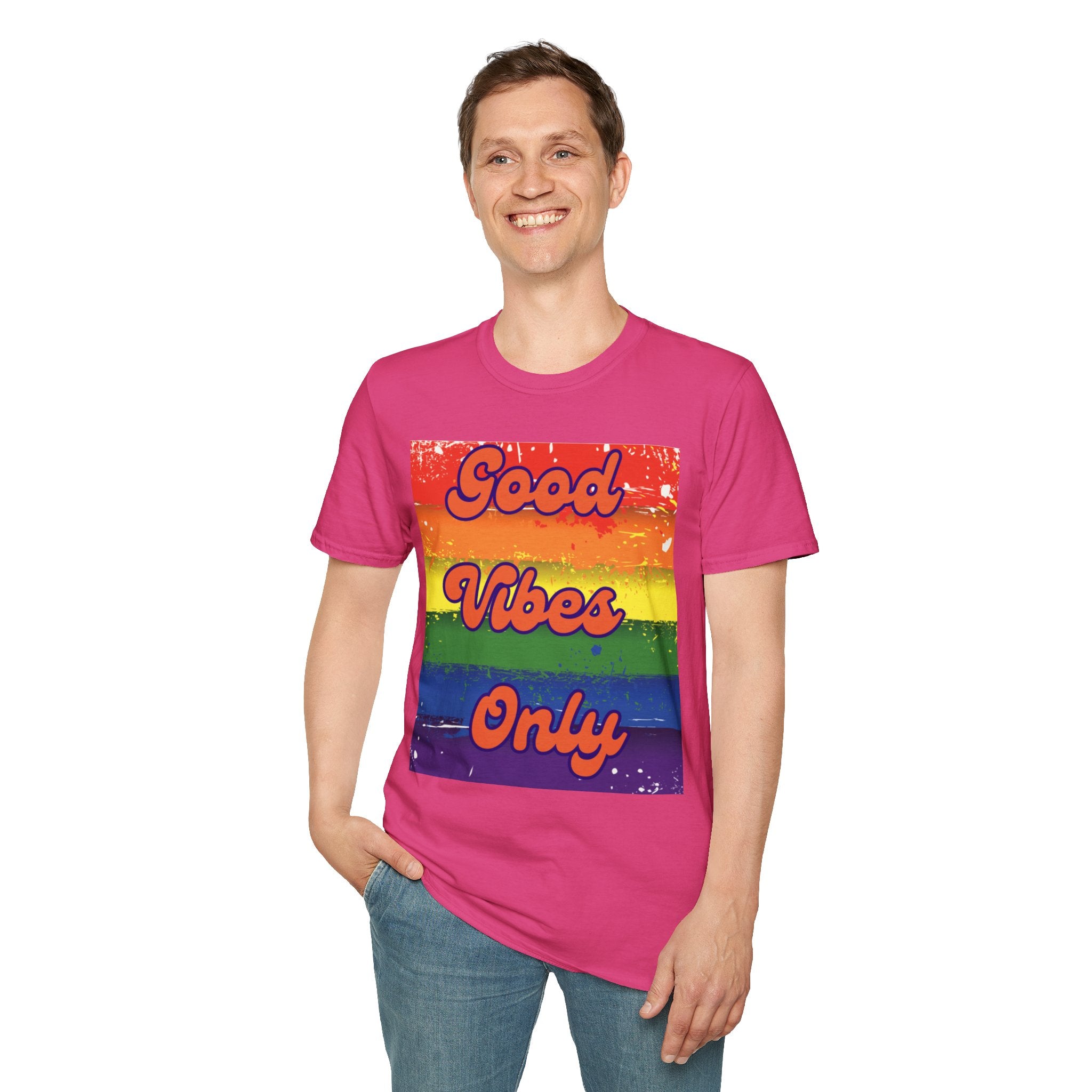 Good Vibes Only Orange Unisex Softstyle T-Shirt