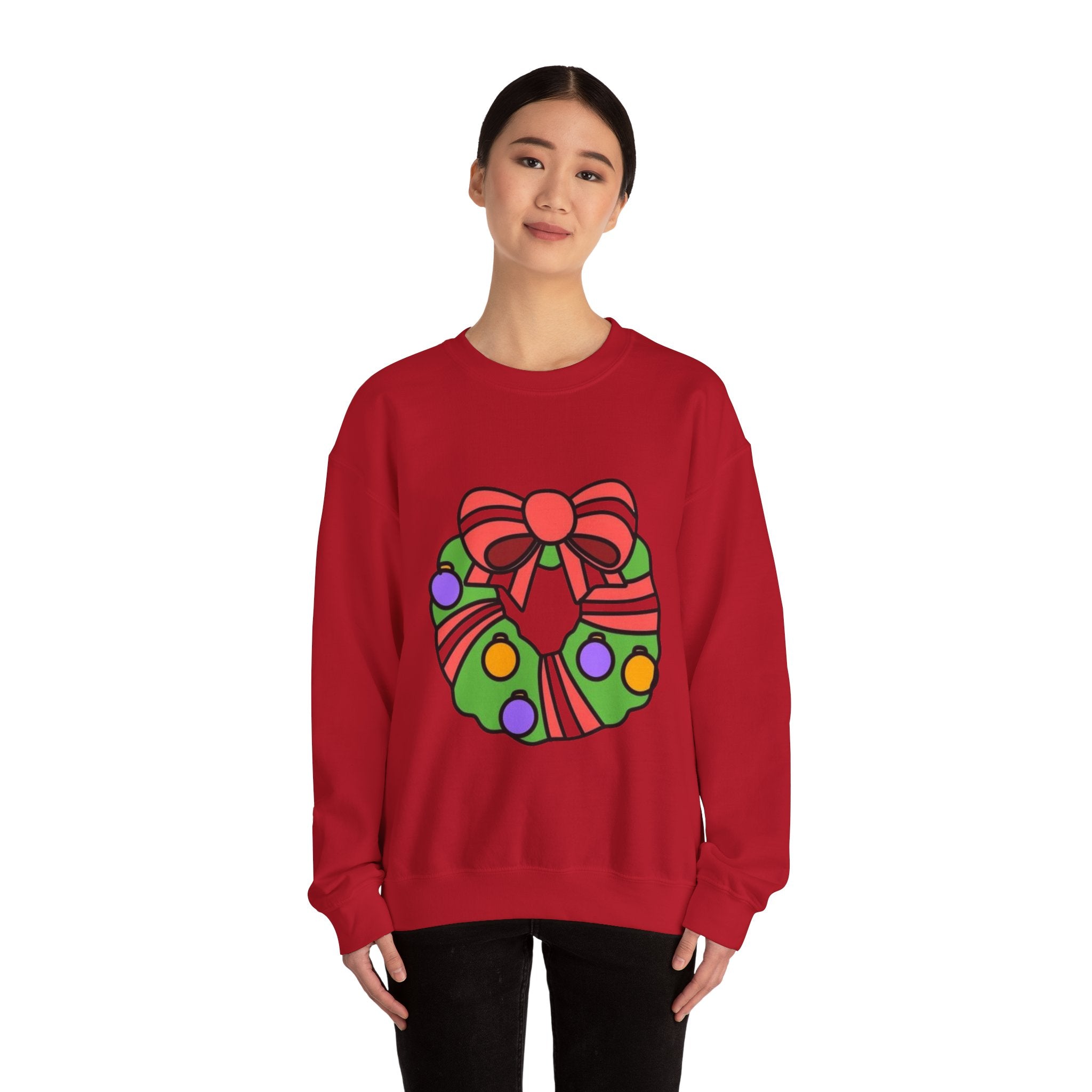 Holiday Wreath Unisex Heavy Blend™ Crewneck Sweatshirt