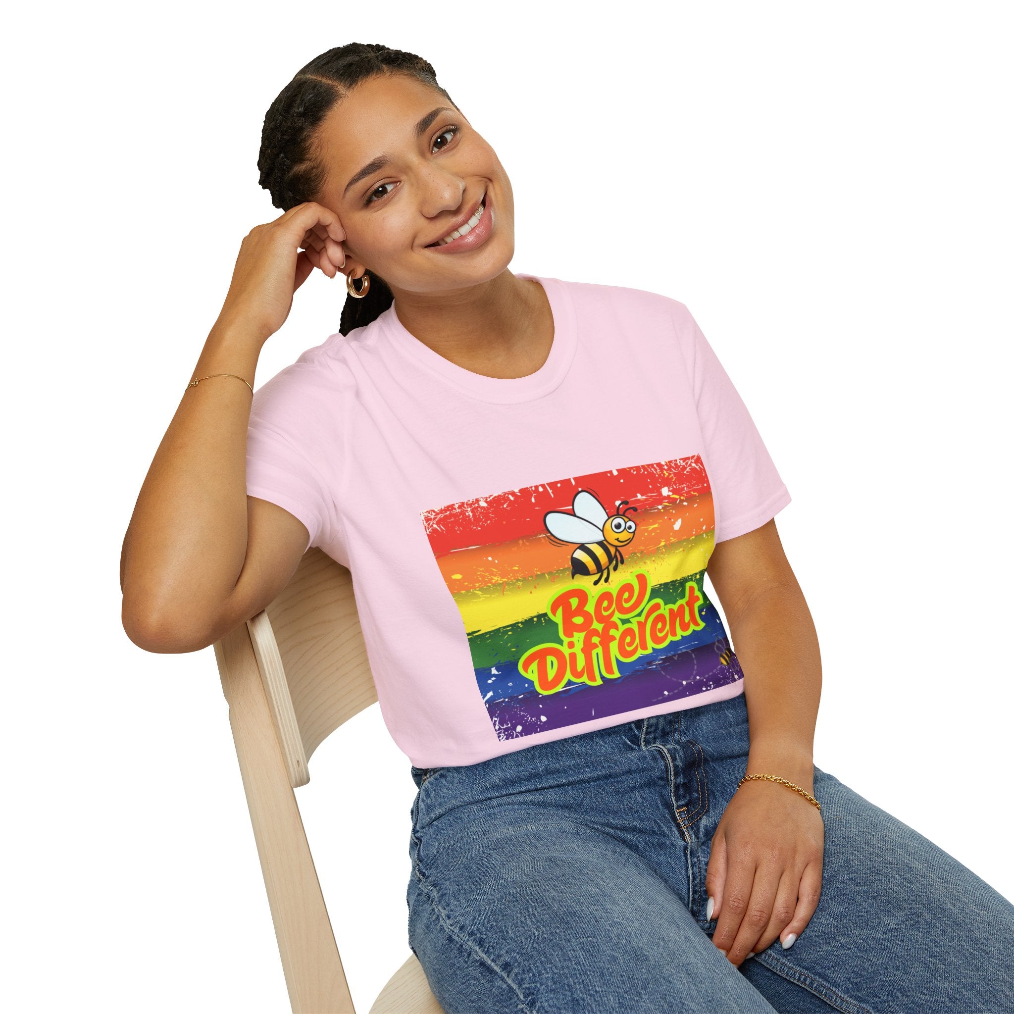 Bee Different Rainbow Unisex Softstyle T-Shirt