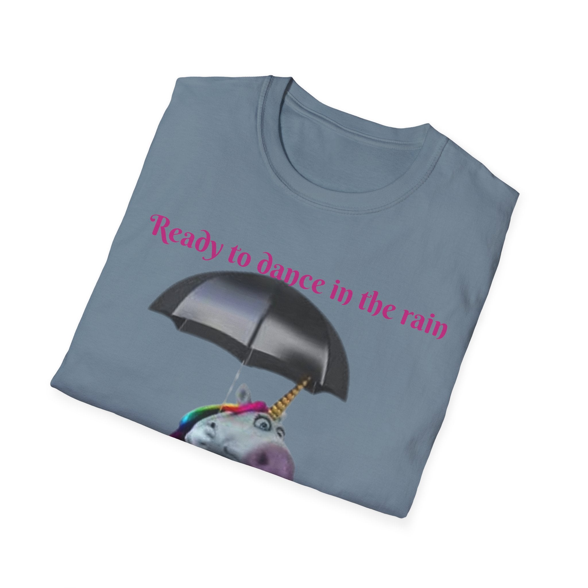 Ready to Dance In The Rain With A Splash Of Style Unicorn Unisex Softstyle T-Shirt