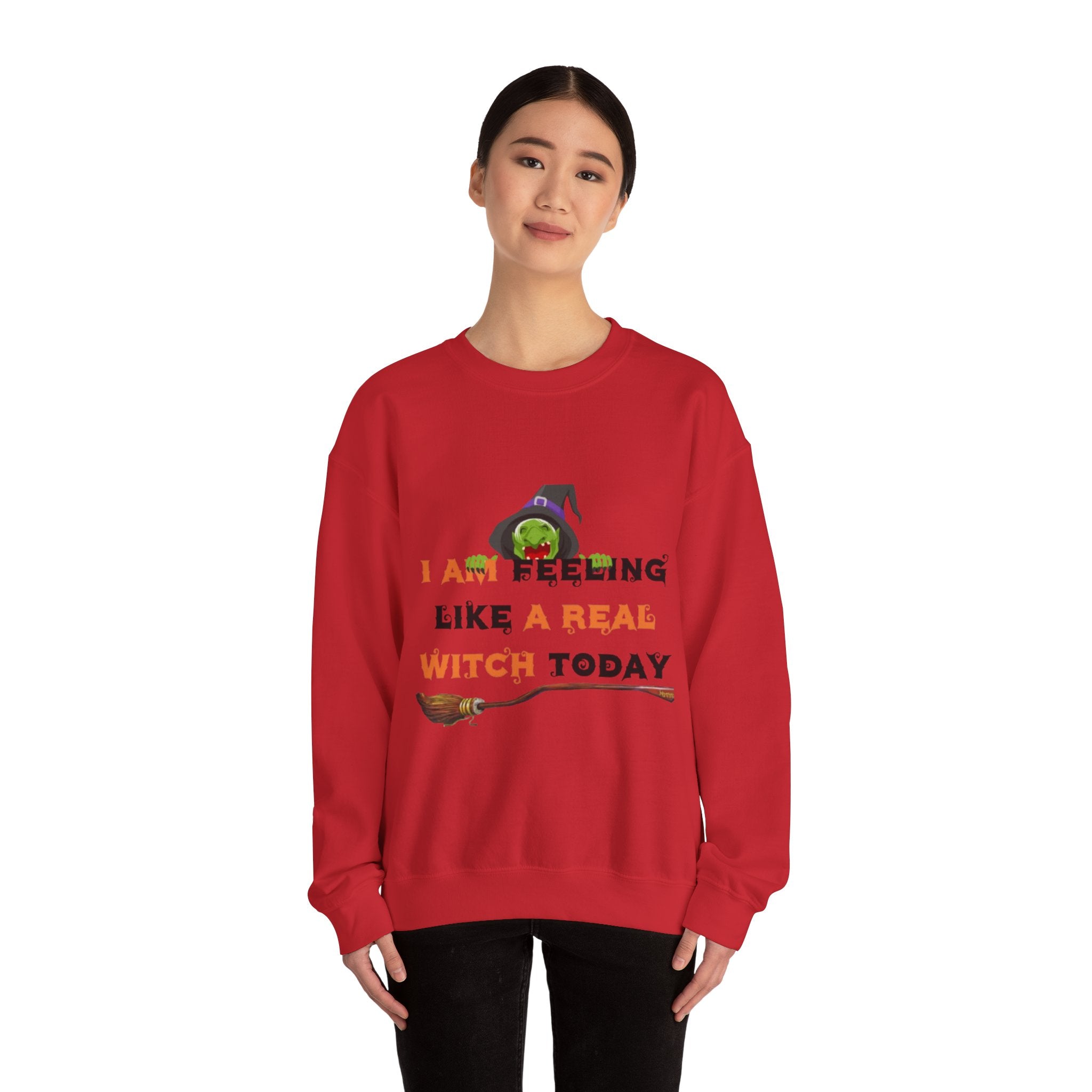 I Am Feeling Like A Real Witch Today Unisex Heavy Blend™ Crewneck Sweatshirt