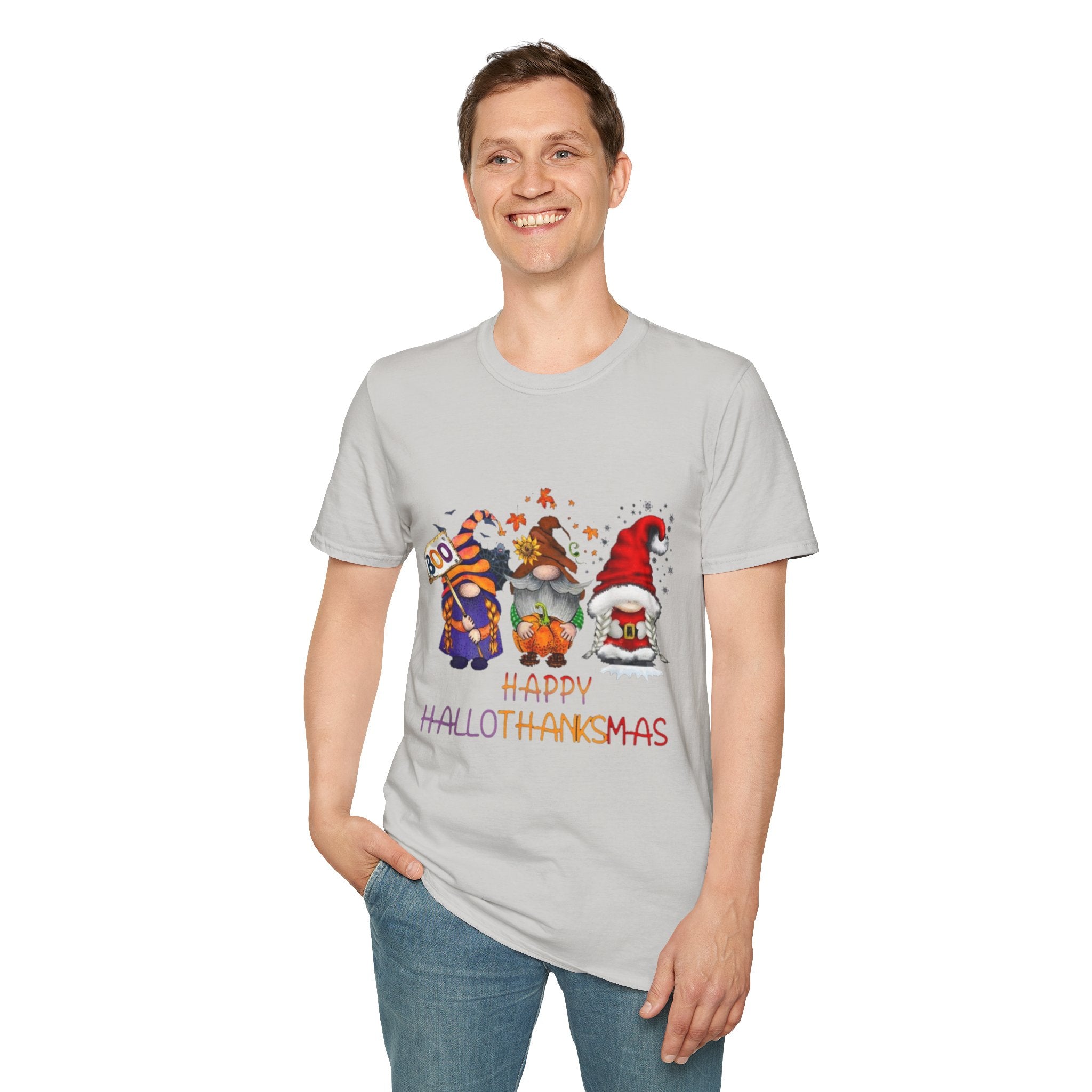 Happy Hallothanksmas Gnome Unisex Softstyle T-Shirt
