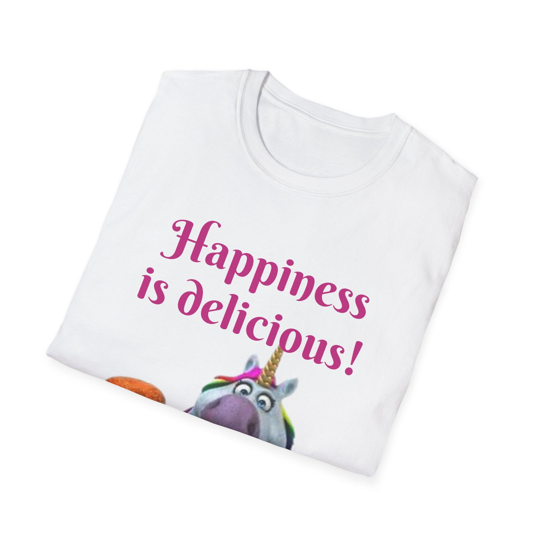 Happiness Is Delicious Unicorn Unisex Softstyle T-Shirt
