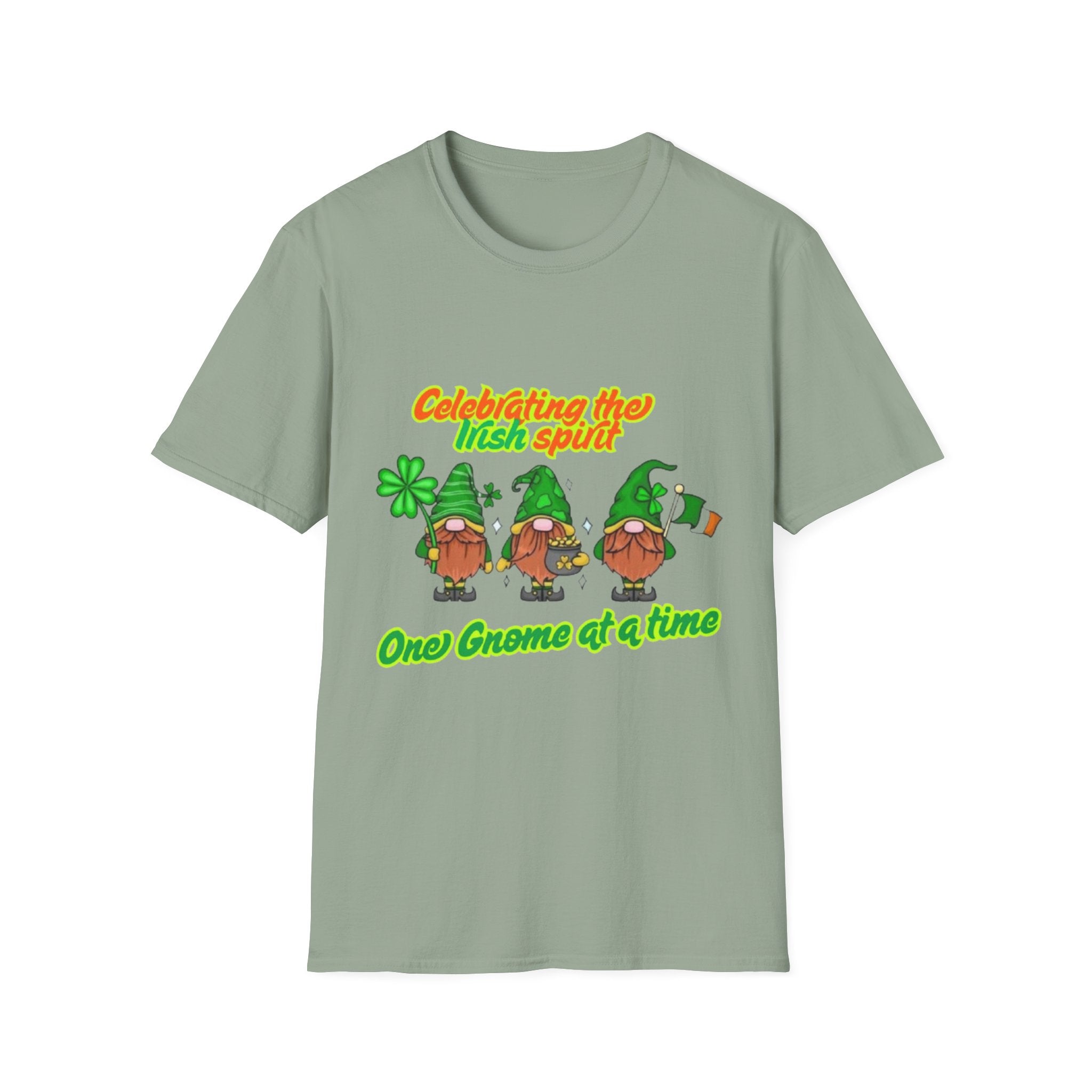 Celebrating the Irish Spirit One Gnome At A Time Unisex Softstyle T-Shirt