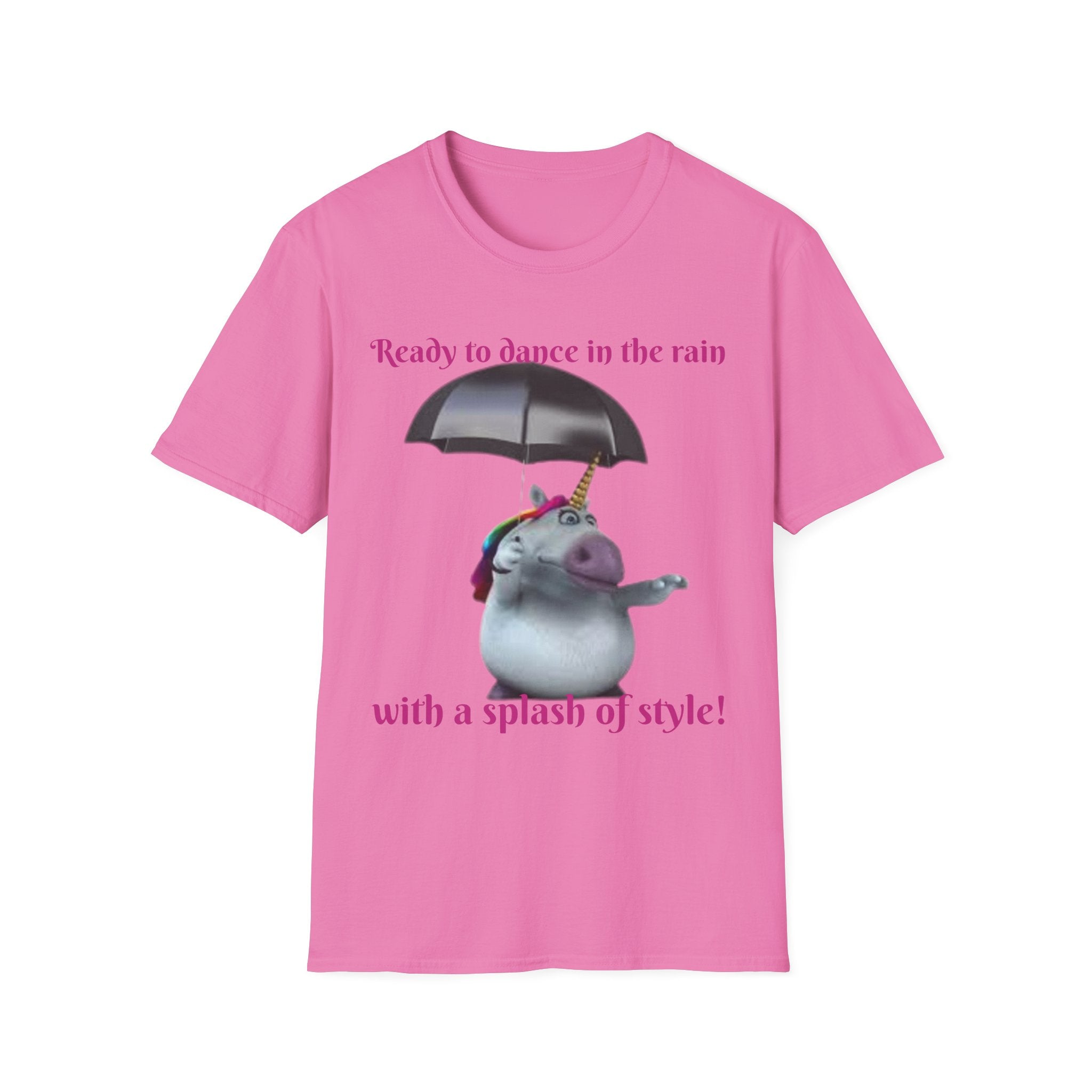 Ready to Dance In The Rain With A Splash Of Style Unicorn Unisex Softstyle T-Shirt