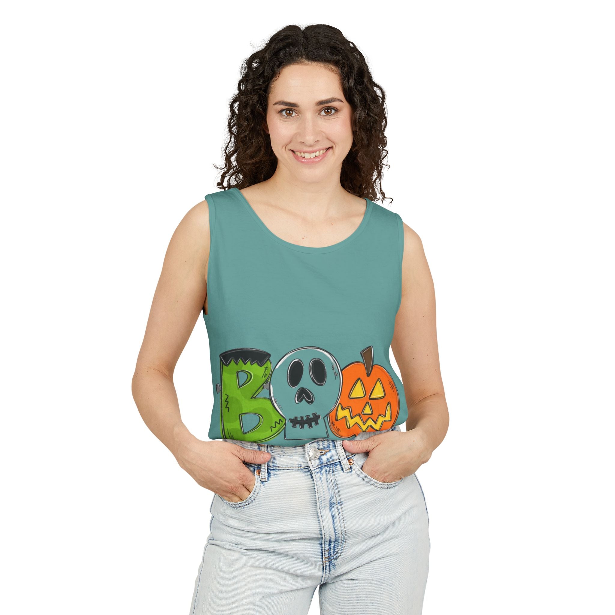 Halloween BOO Unisex Garment-Dyed Tank Top