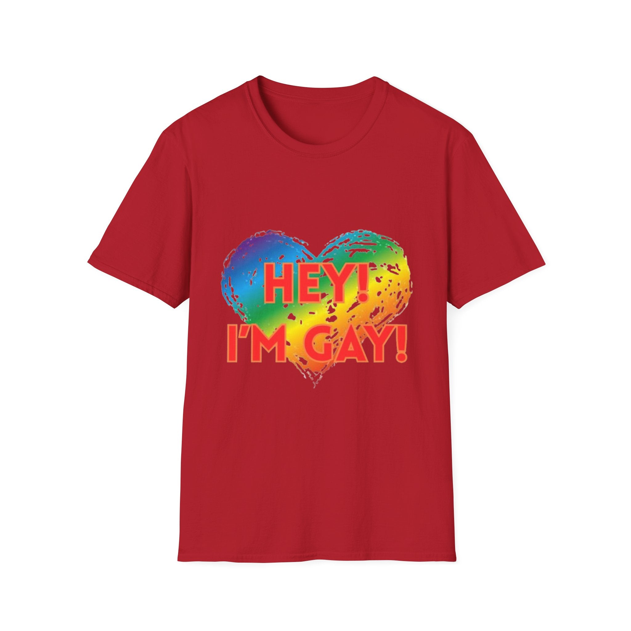 Hey I'm Gay! Unisex Softstyle T-Shirt
