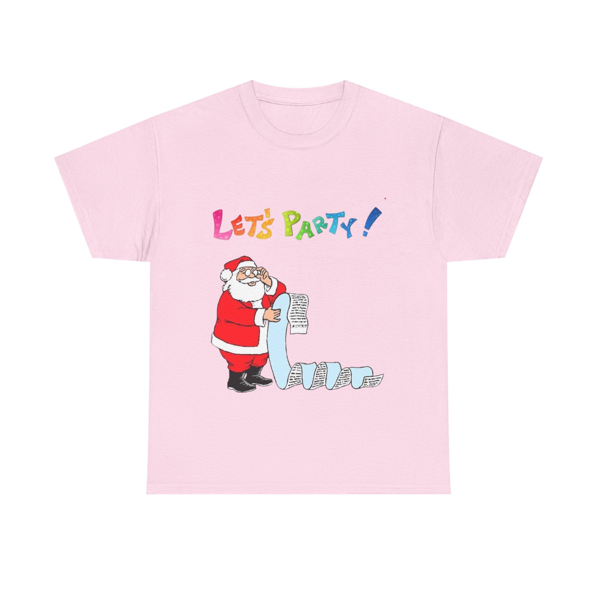 Let's Party! Santa Checking His List Unisex Heavy Cotton T-Shirt