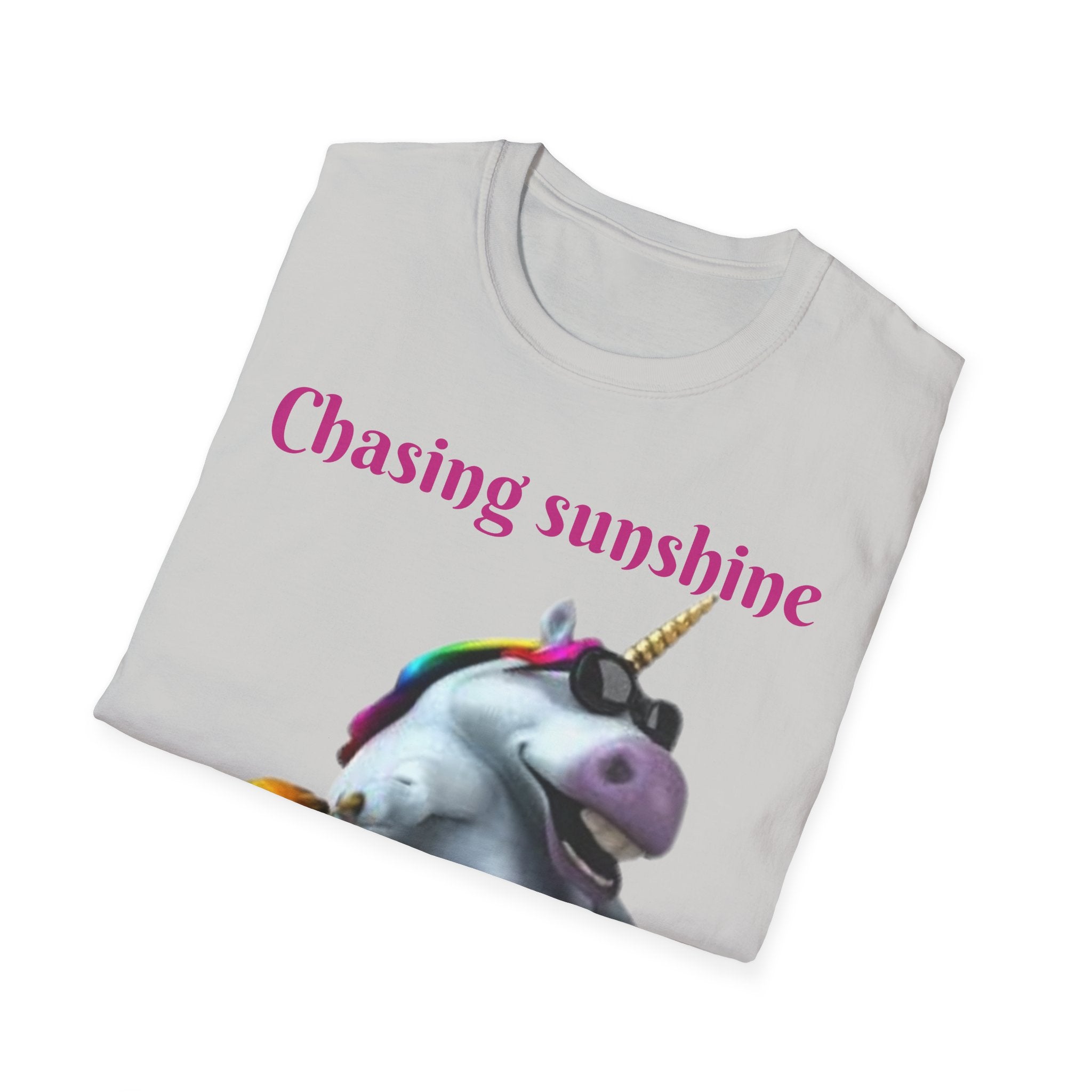 Chasing Sunshine And Good Vibes Unicorn Unisex Softstyle T-Shirt