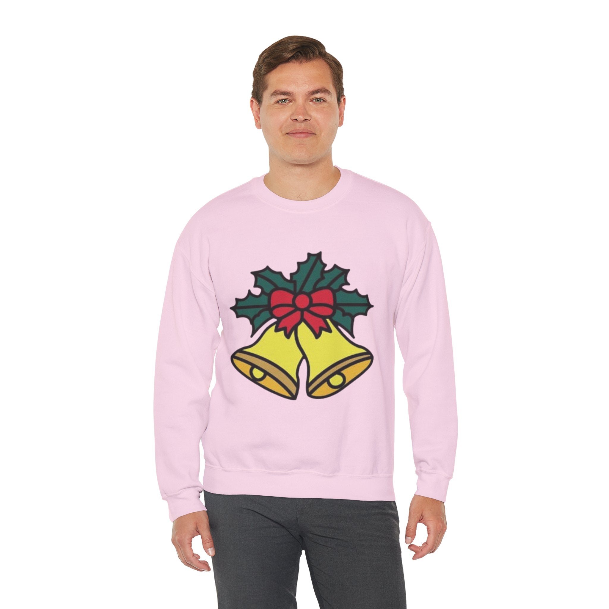 Festive Holiday Bells & Holly Unisex Heavy Blend™ Crewneck Sweatshirt