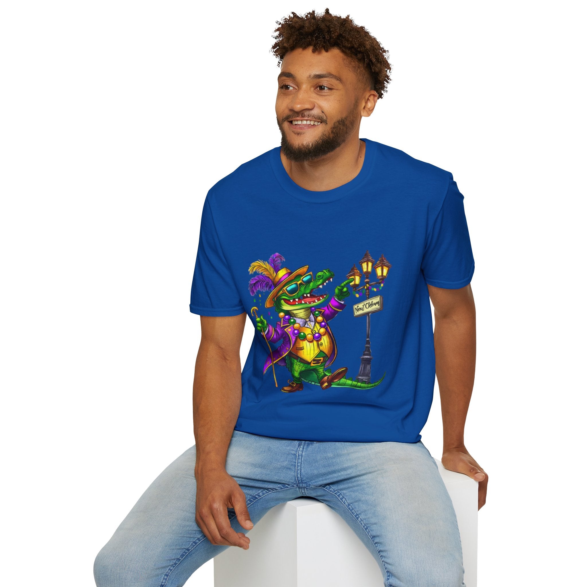Mardi Gras Gator Unisex Softstyle T-Shirt