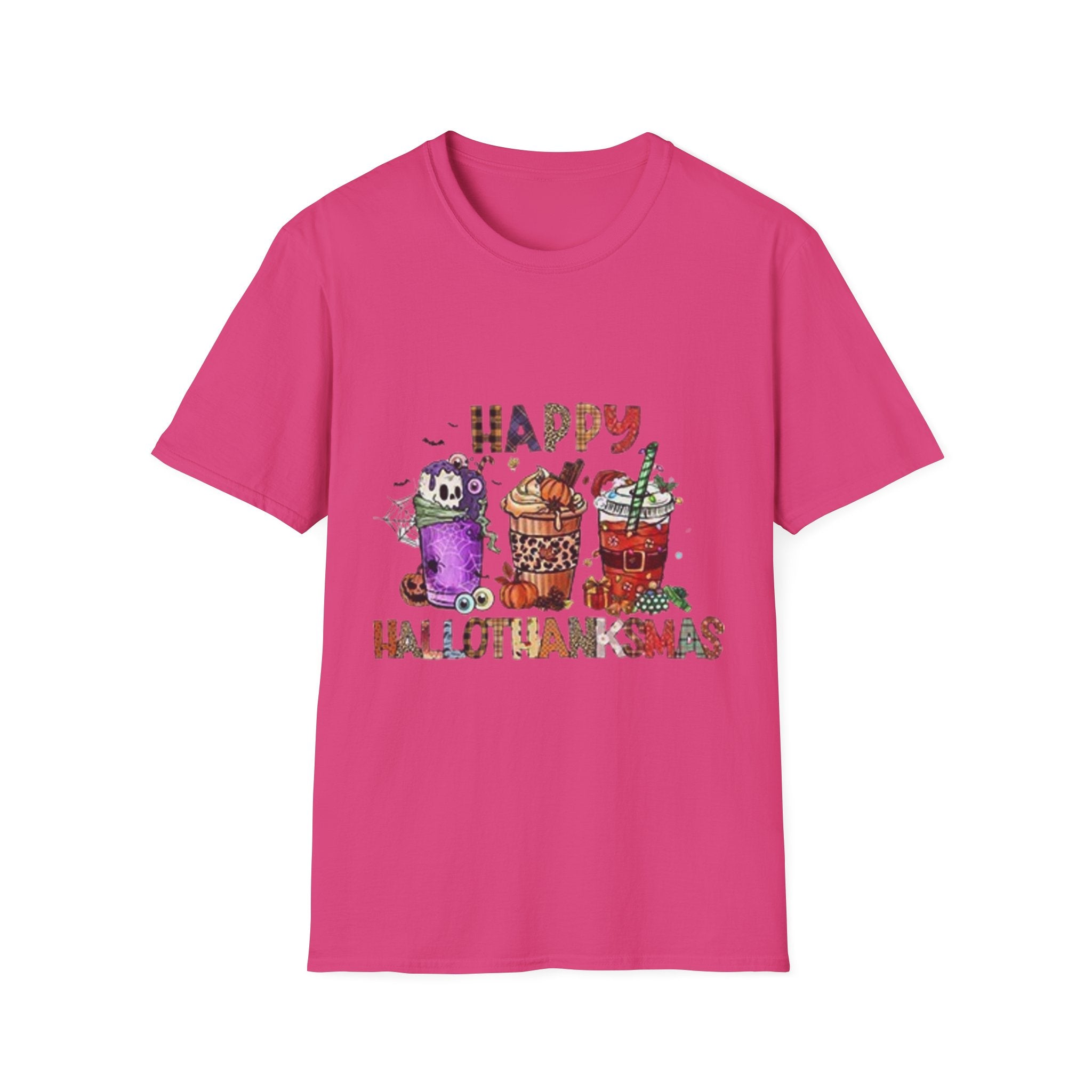 Happy Hallothanksmas Drinks Unisex Softstyle T-Shirt