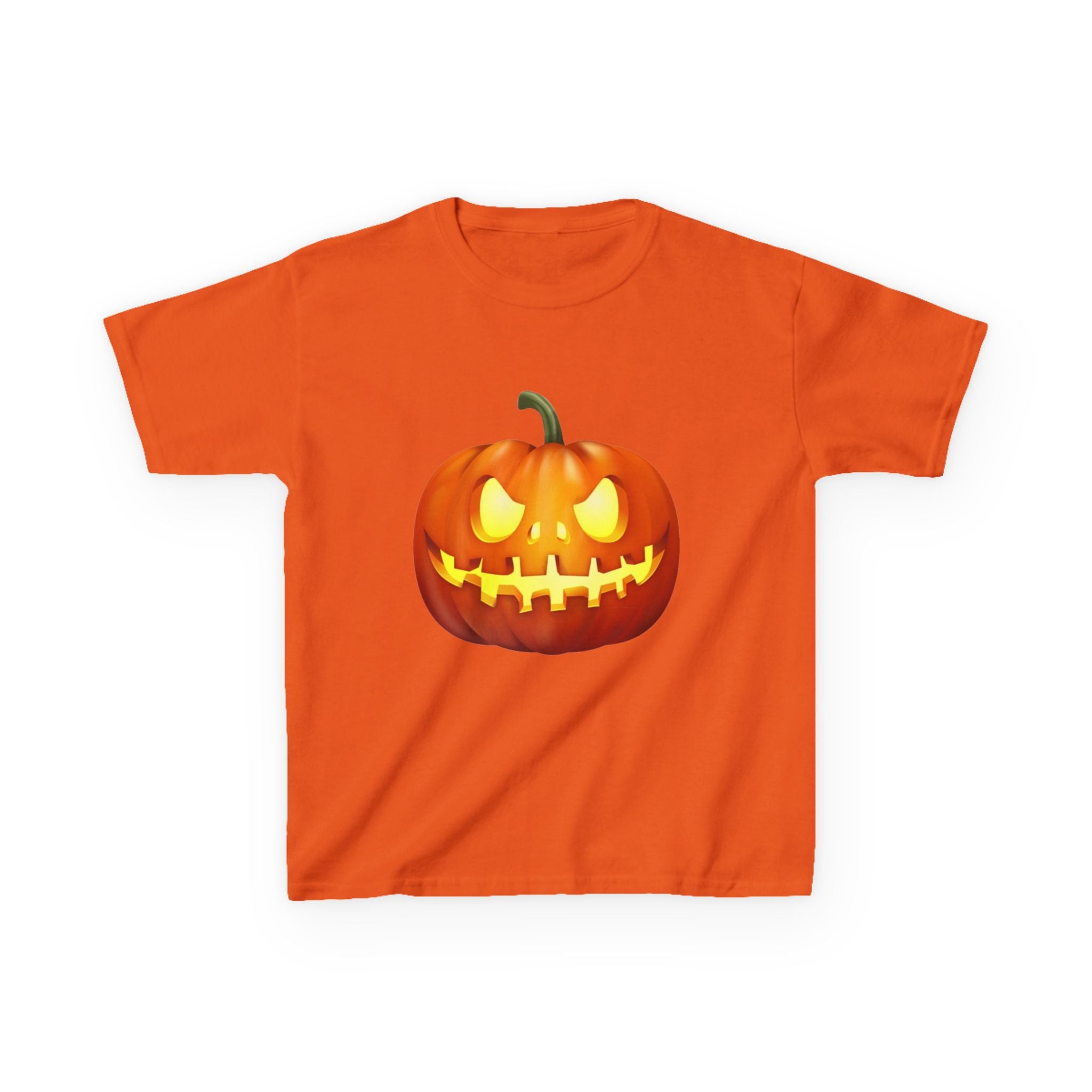 Halloween Pumpkin Kids Heavy Cotton Short Sleeve T-Shirt