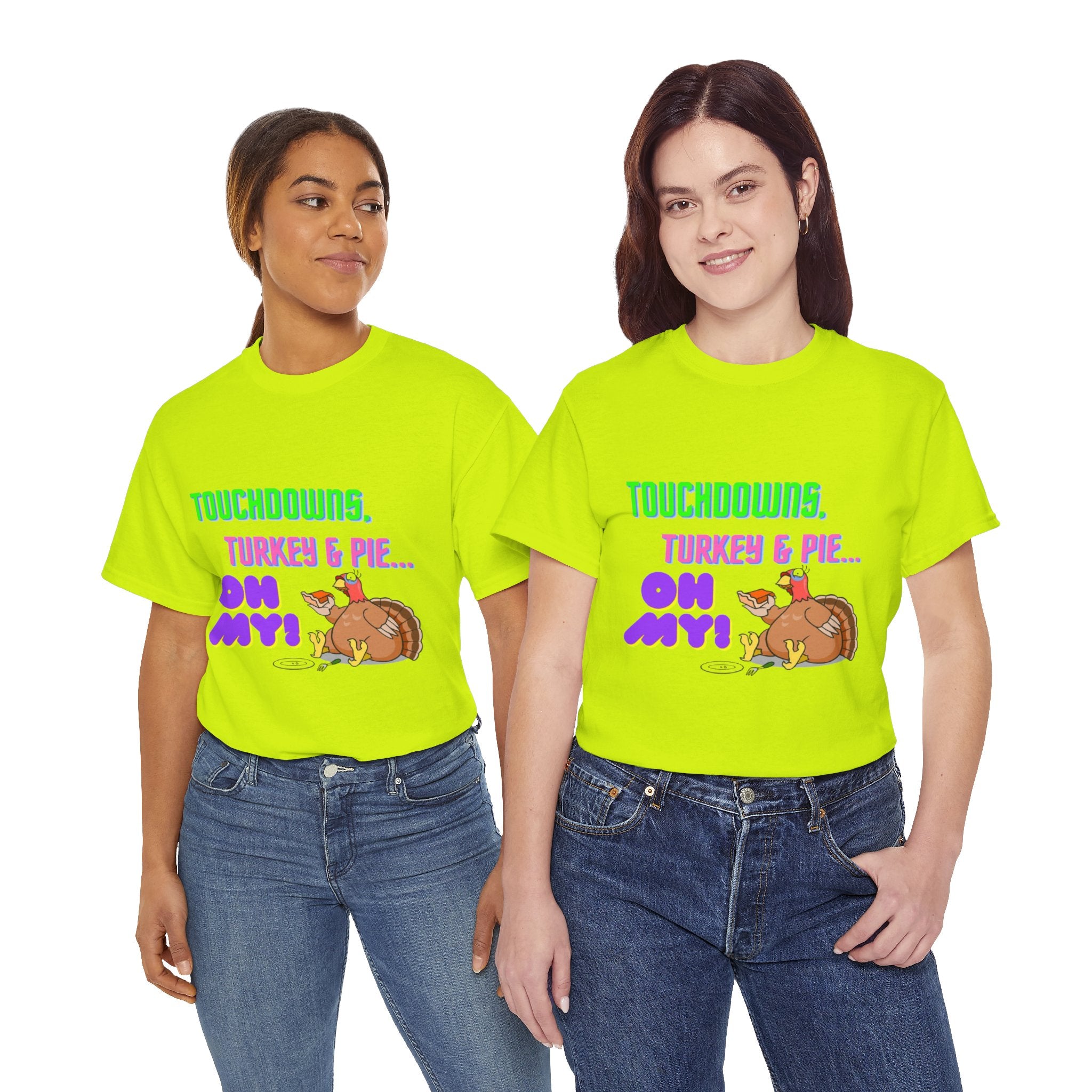 Touchdowns, Turkey & Pie Oh My! Unisex Heavy Cotton T-Shirt
