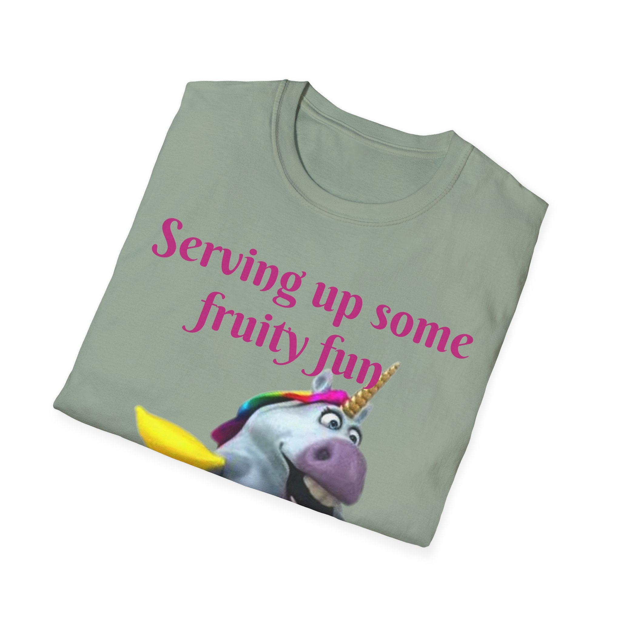 Serving Up Some Fruity Fun Let's Go Bananas Unicorn Unisex Softstyle T-Shirt