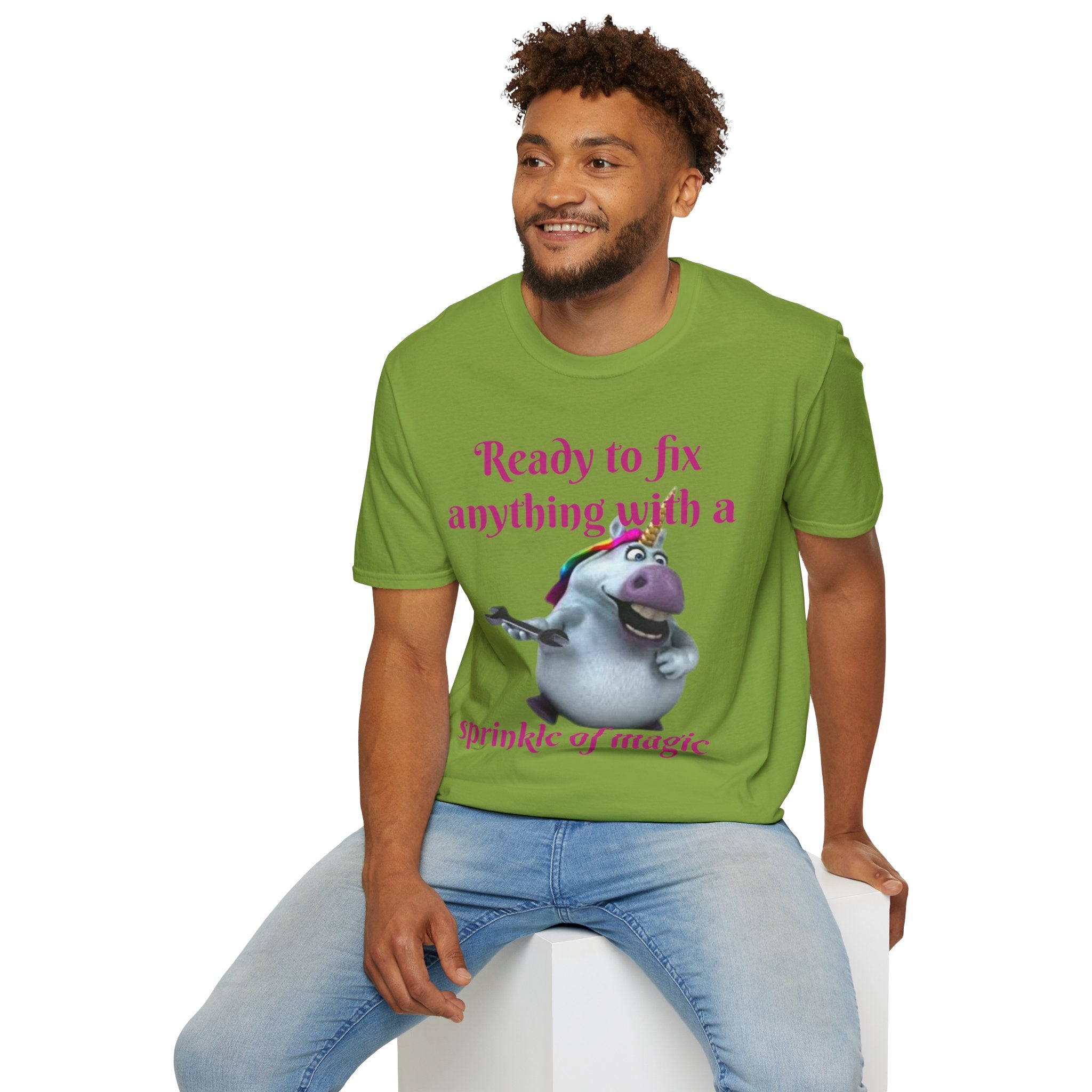 Ready To Fix Anything With A Sprinkle Of Magic Unicorn Unisex Softstyle T-Shirt