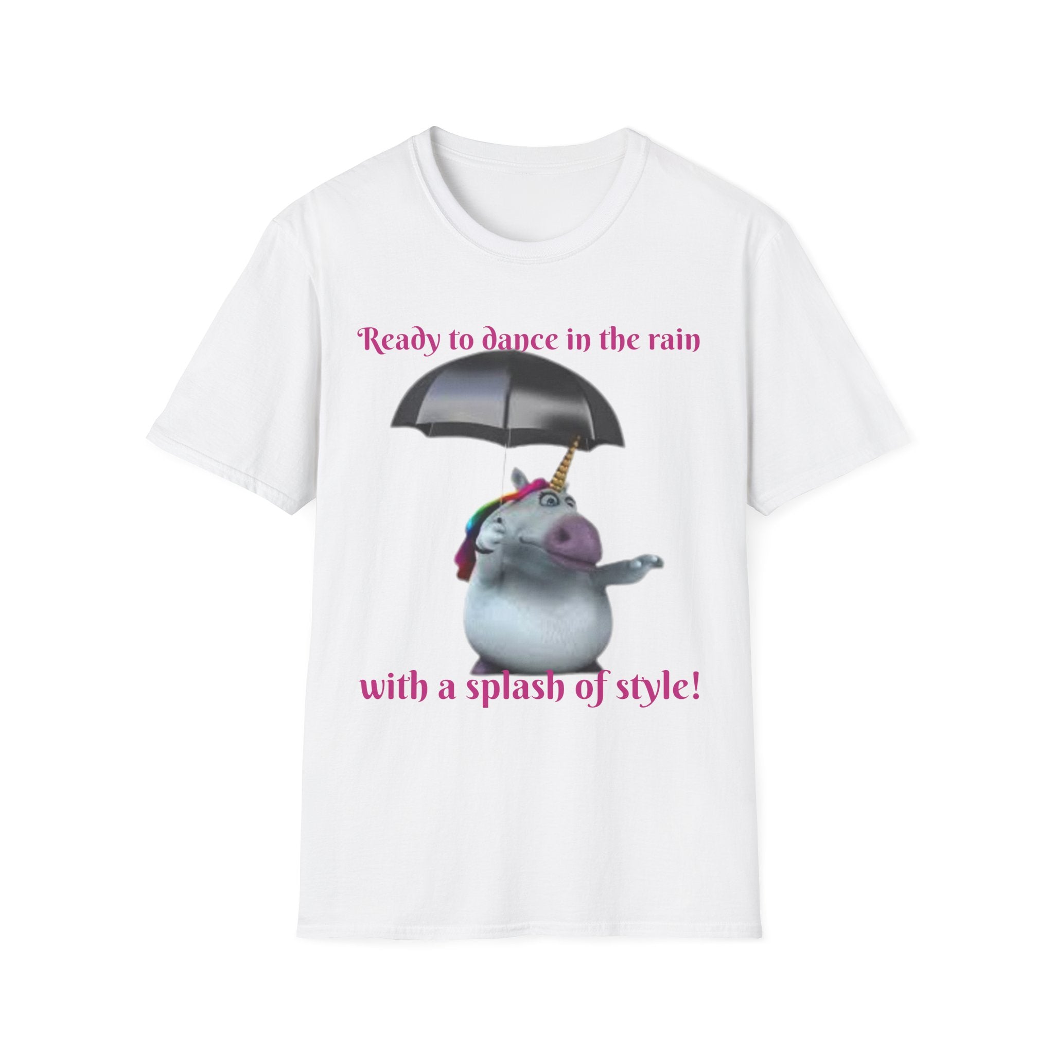 Ready to Dance In The Rain With A Splash Of Style Unicorn Unisex Softstyle T-Shirt