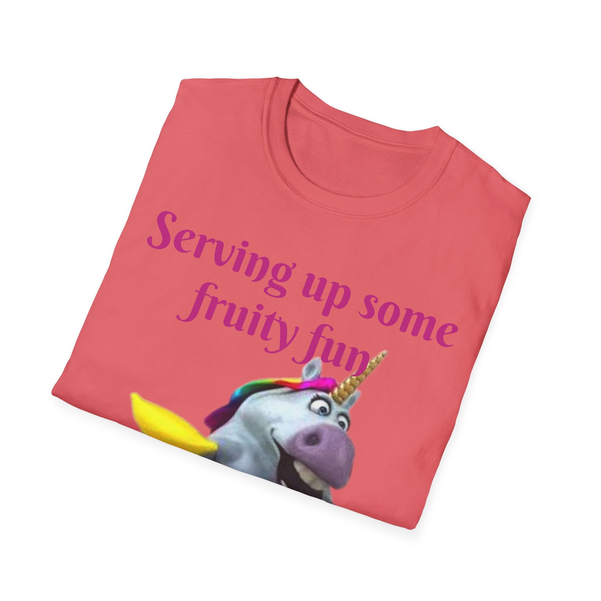 Serving Up Some Fruity Fun Let's Go Bananas Unicorn Unisex Softstyle T-Shirt