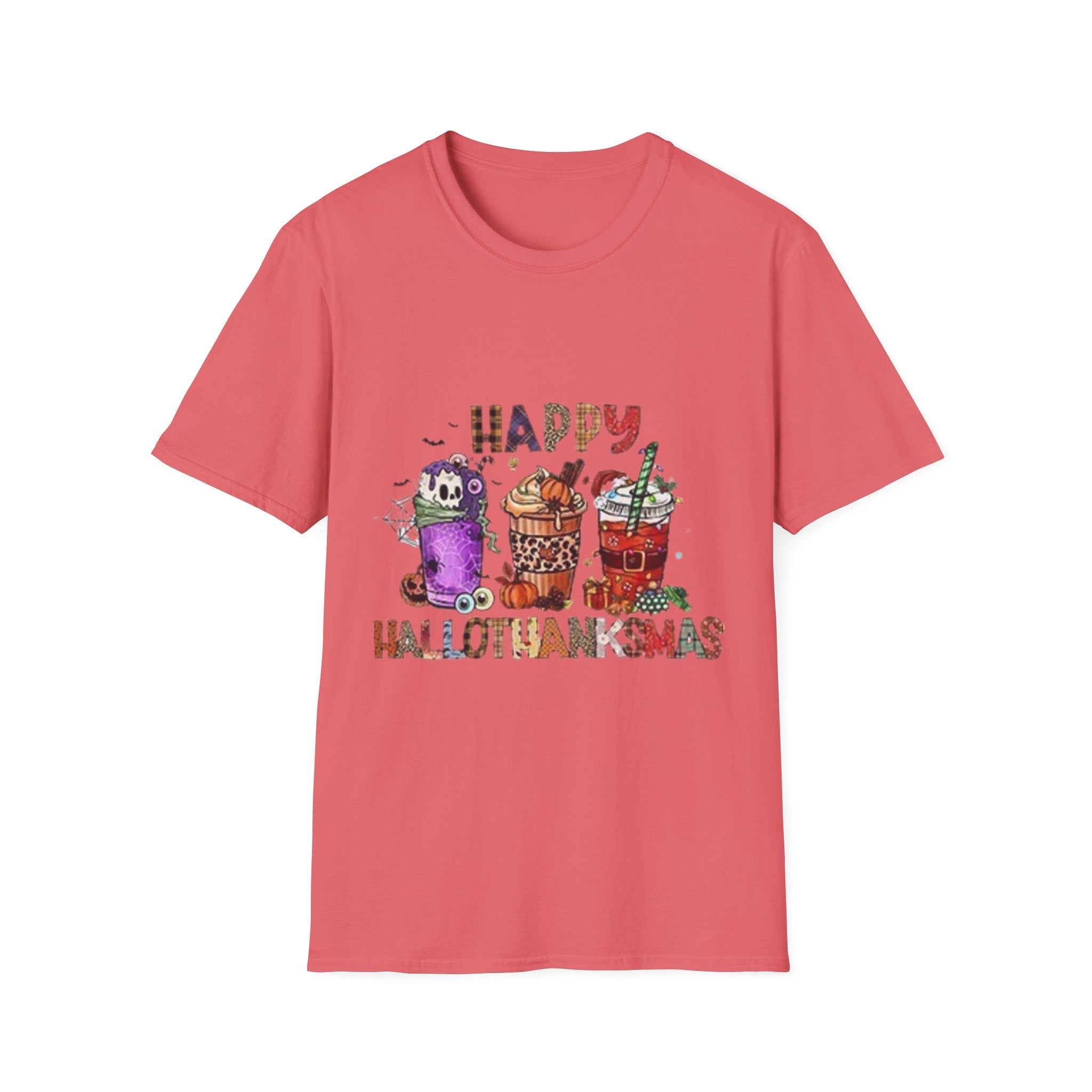 Happy Hallothanksmas Drinks Unisex Softstyle T-Shirt