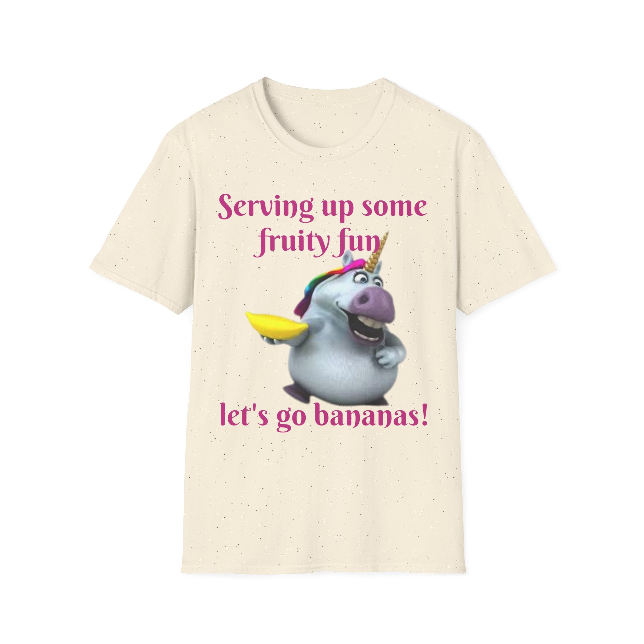 Serving Up Some Fruity Fun Let's Go Bananas Unicorn Unisex Softstyle T-Shirt