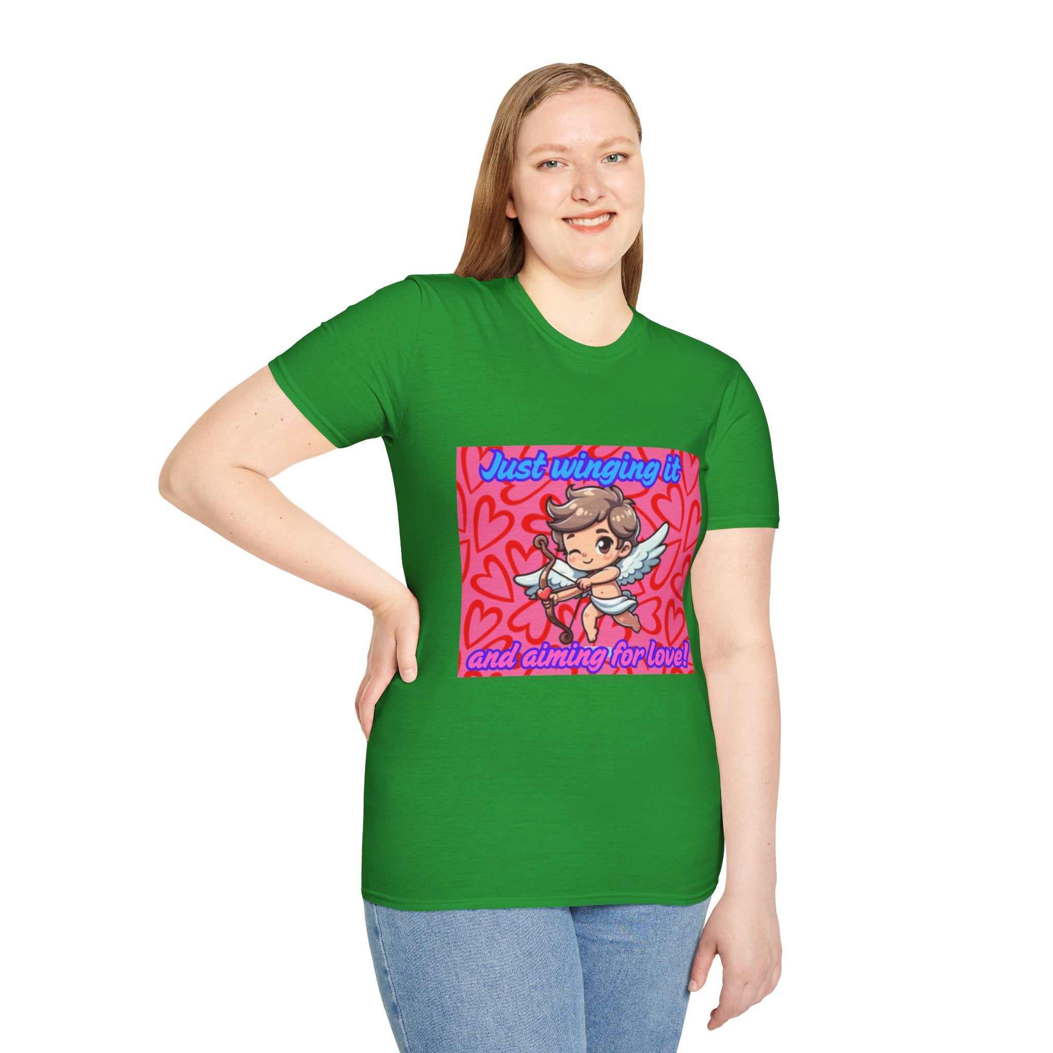 Just Winging It And Aiming For Love Unisex Softstyle T-Shirt