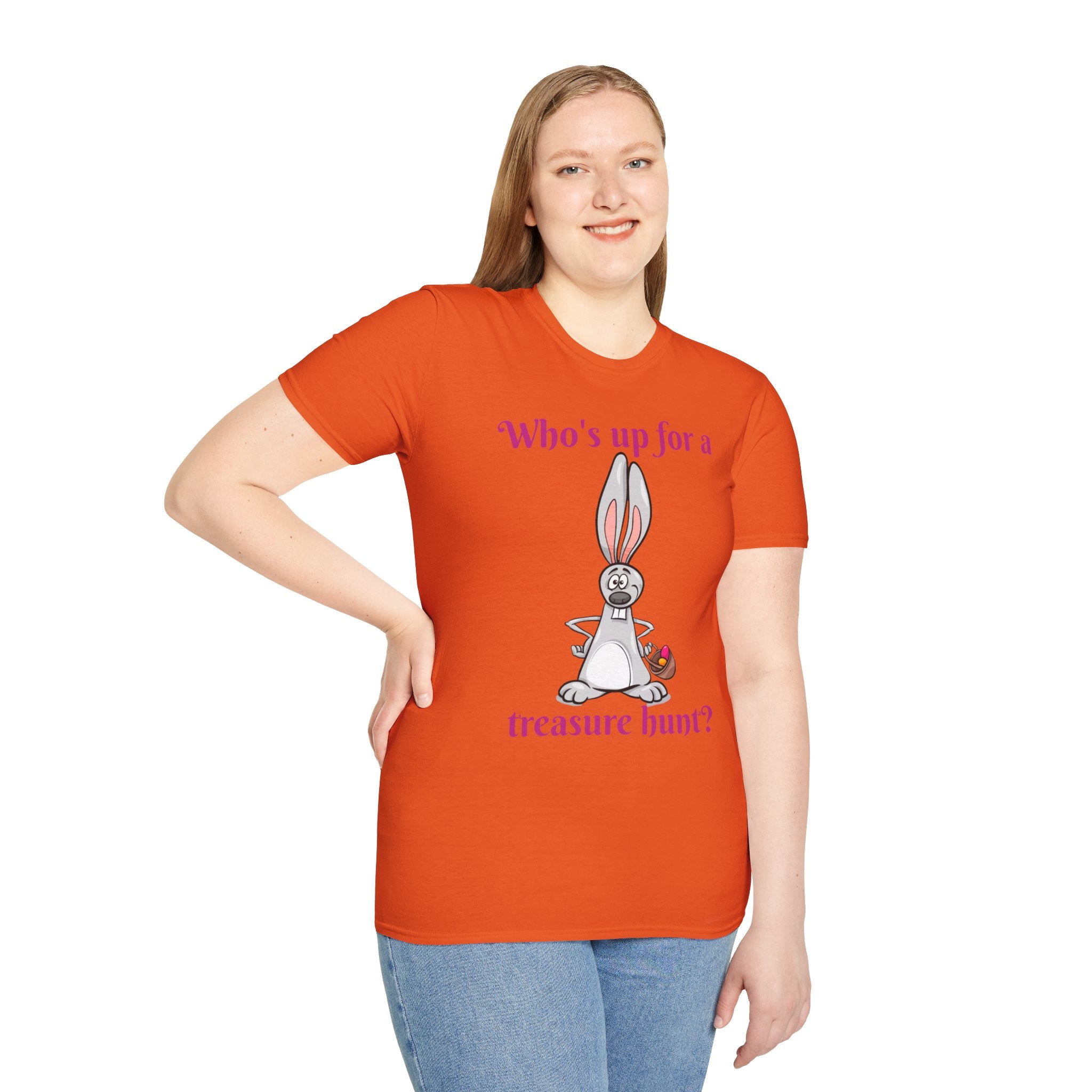 Who's Up For A Treasure Hunt Bunny Unisex Softstyle T-Shirt