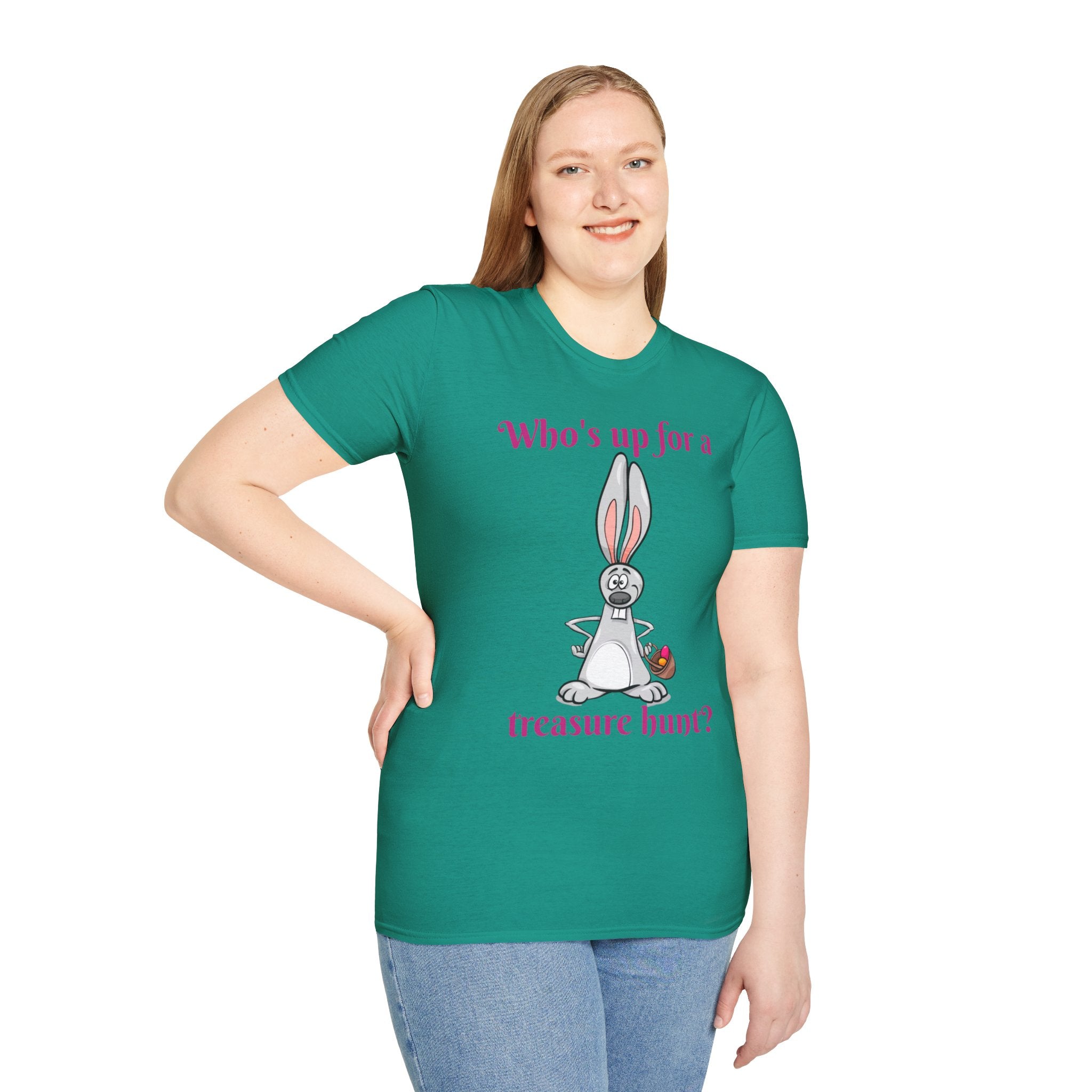 Who's Up For A Treasure Hunt Bunny Unisex Softstyle T-Shirt