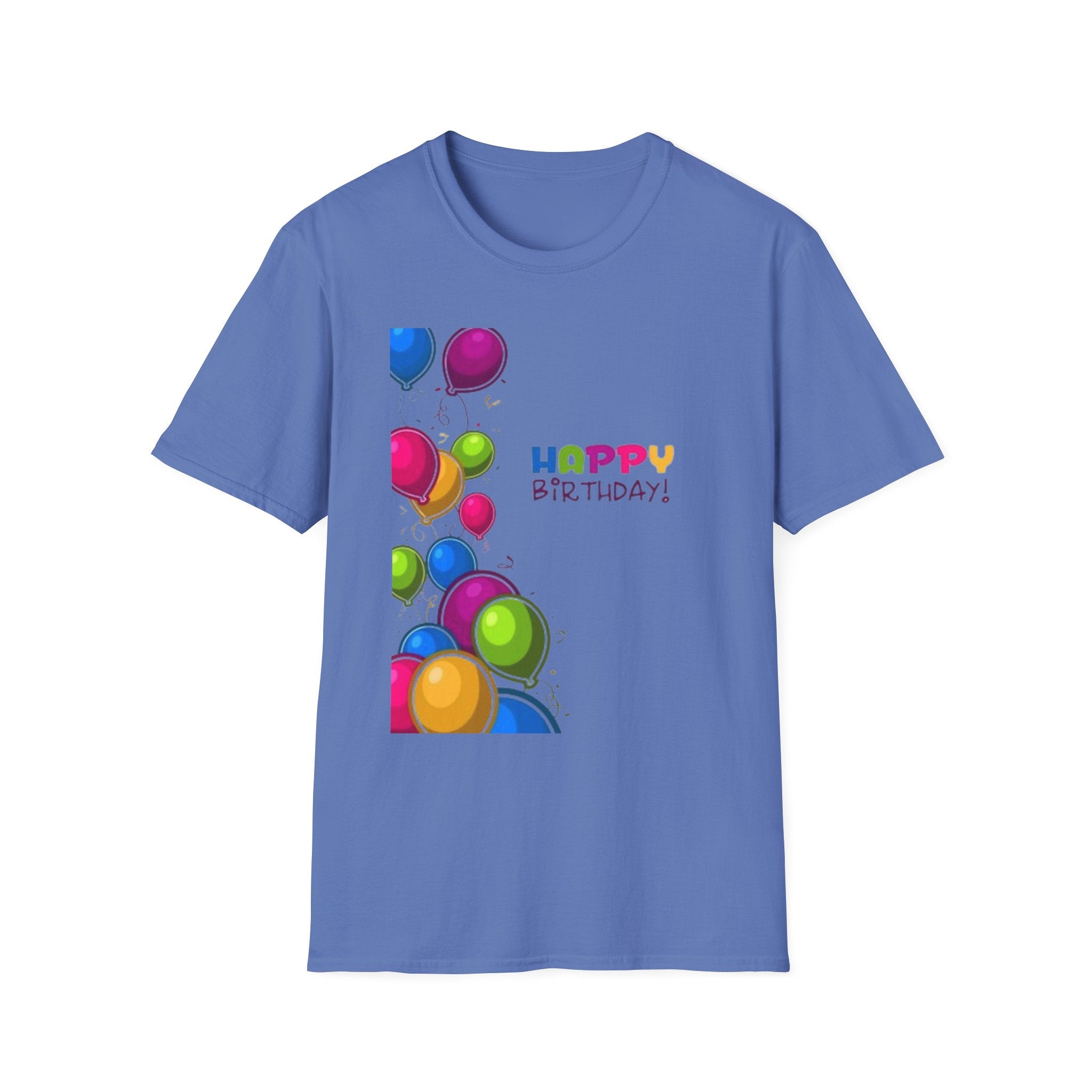 Happy Birthday Balloon Unisex Softstyle T-Shirt-Personalize it!
