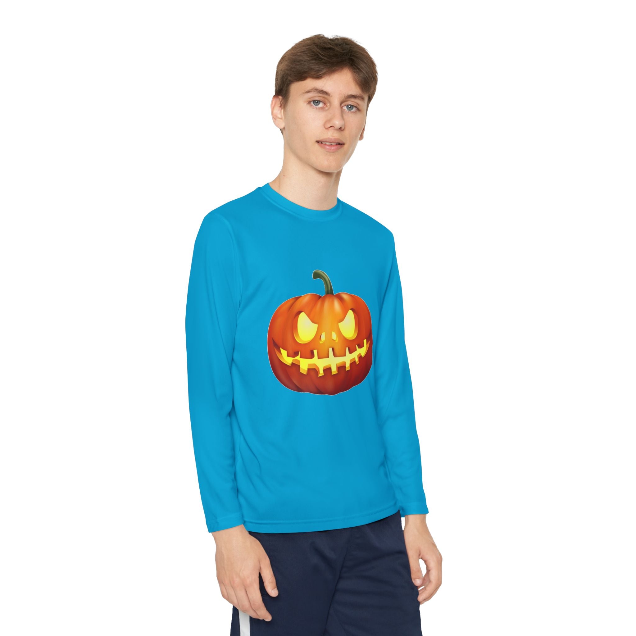 Halloween Pumpkin Youth Long Sleeve Competitor T-Shirt