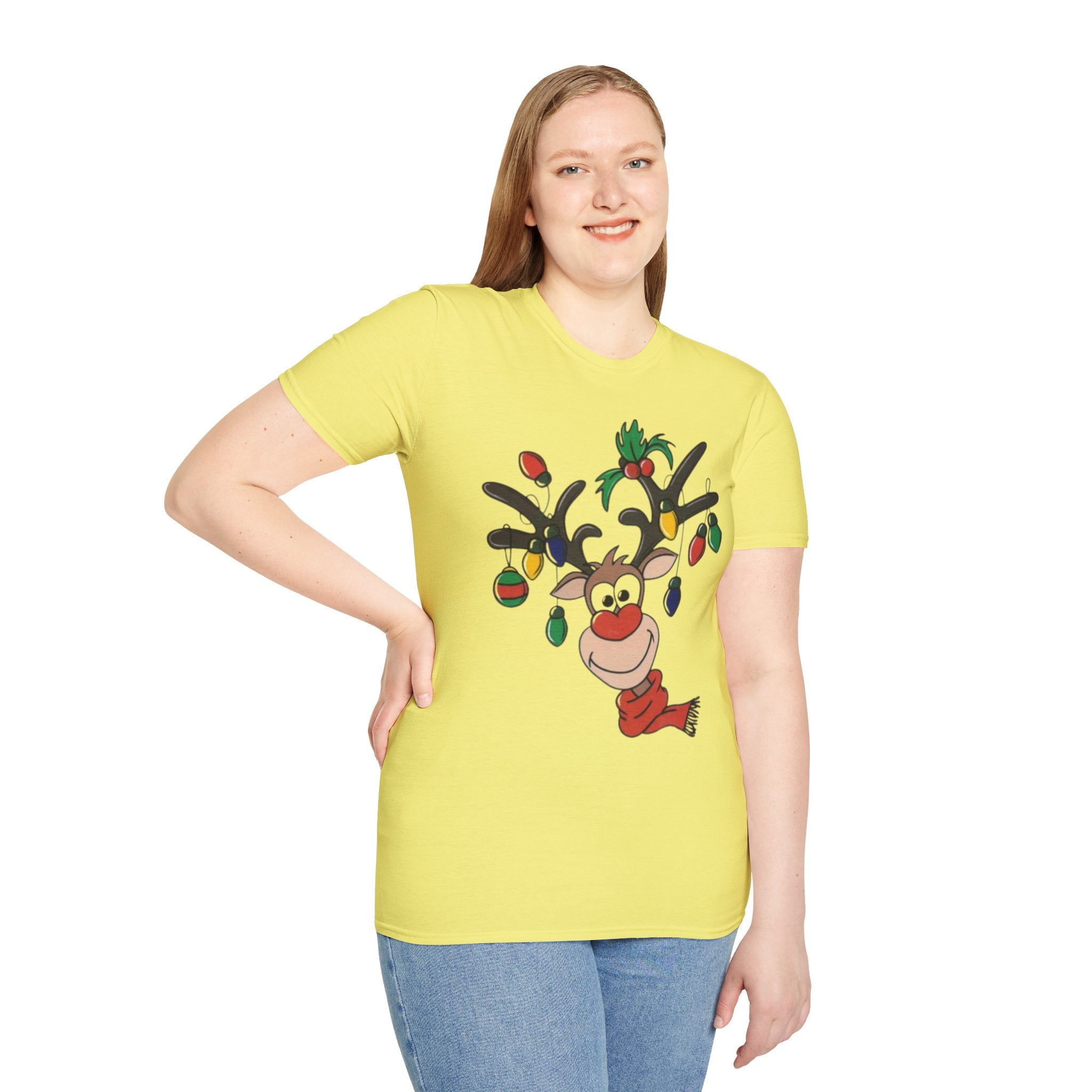 Festive Reindeer Unisex Softstyle T-Shirt