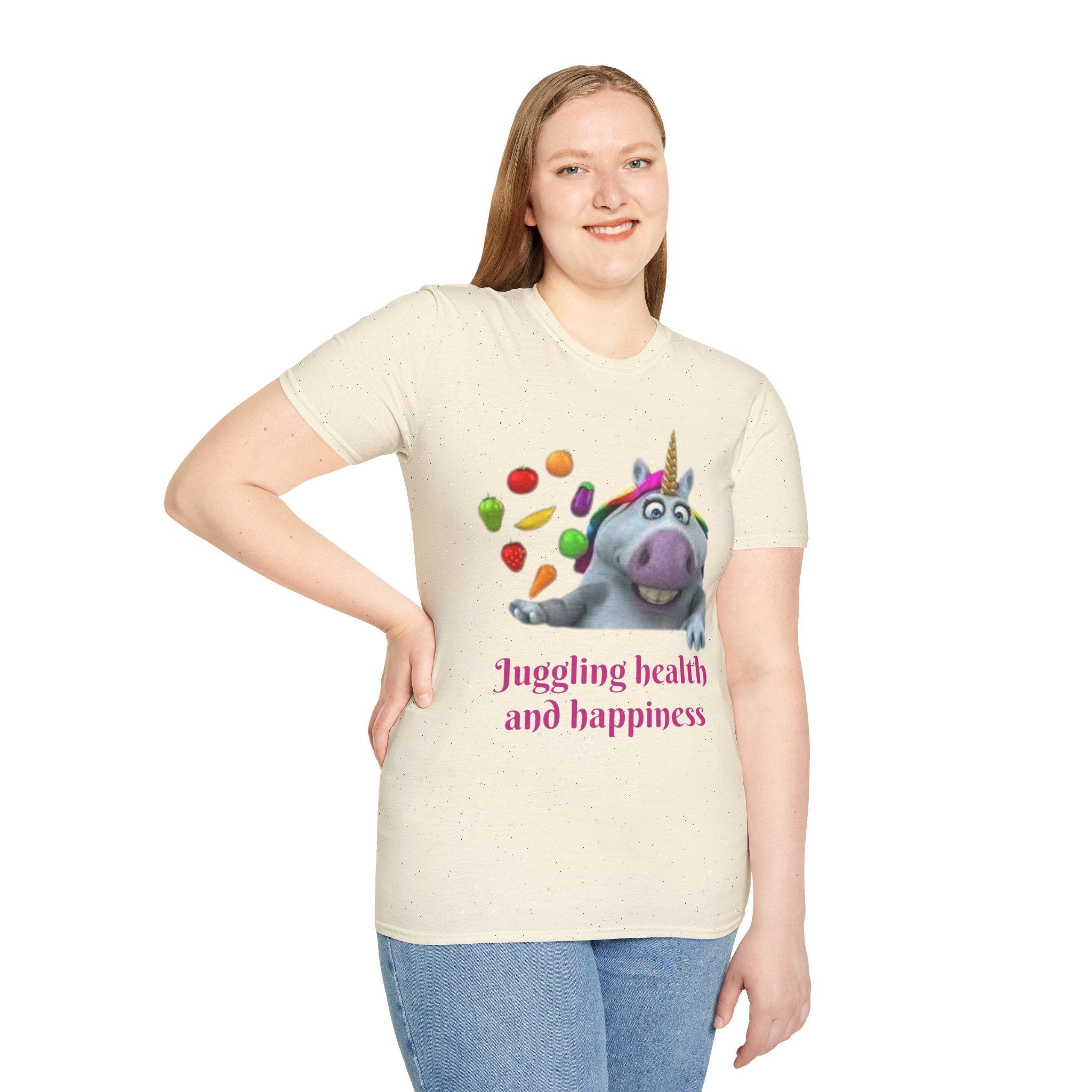 Juggling Health And Happiness Unicorn Unisex Softstyle T-Shirt