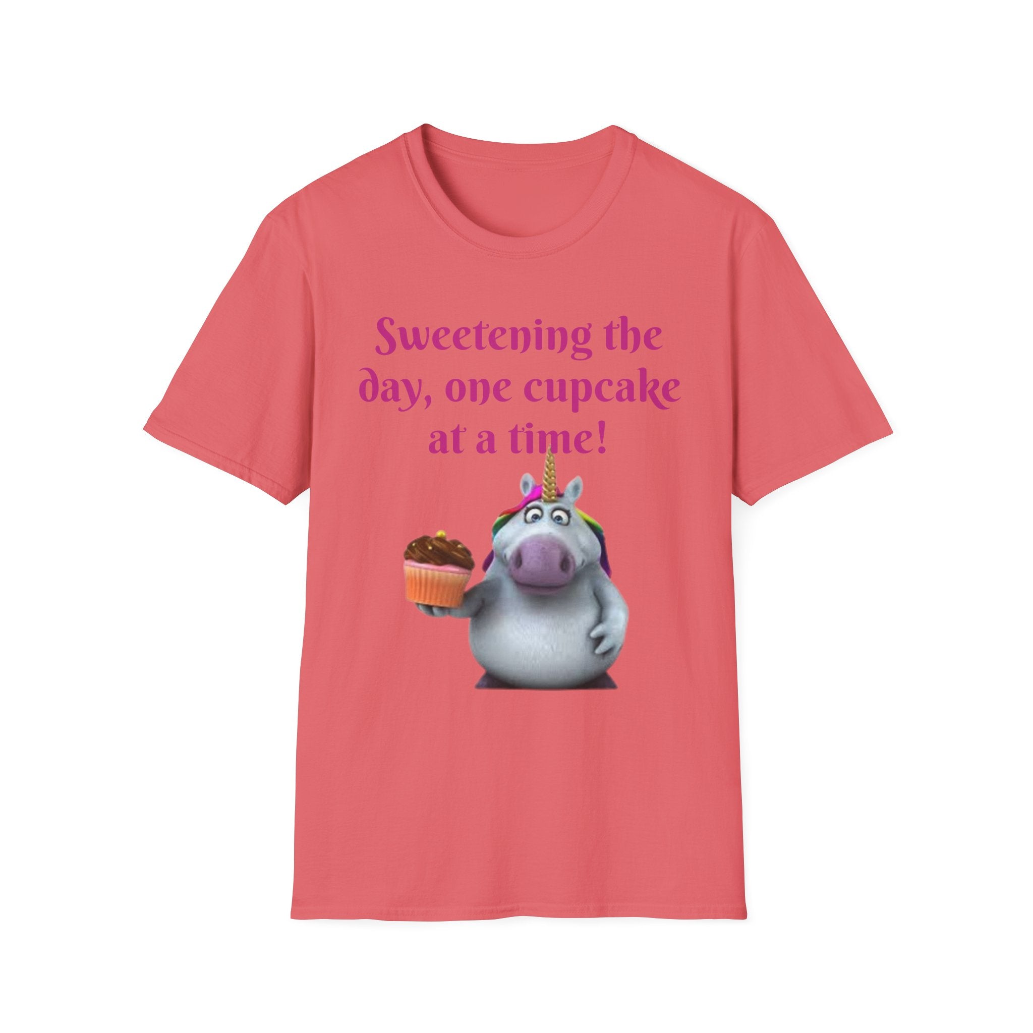 Sweetening The Day, One Cupcake At A Time! Unicorn Unisex Softstyle T-Shirt