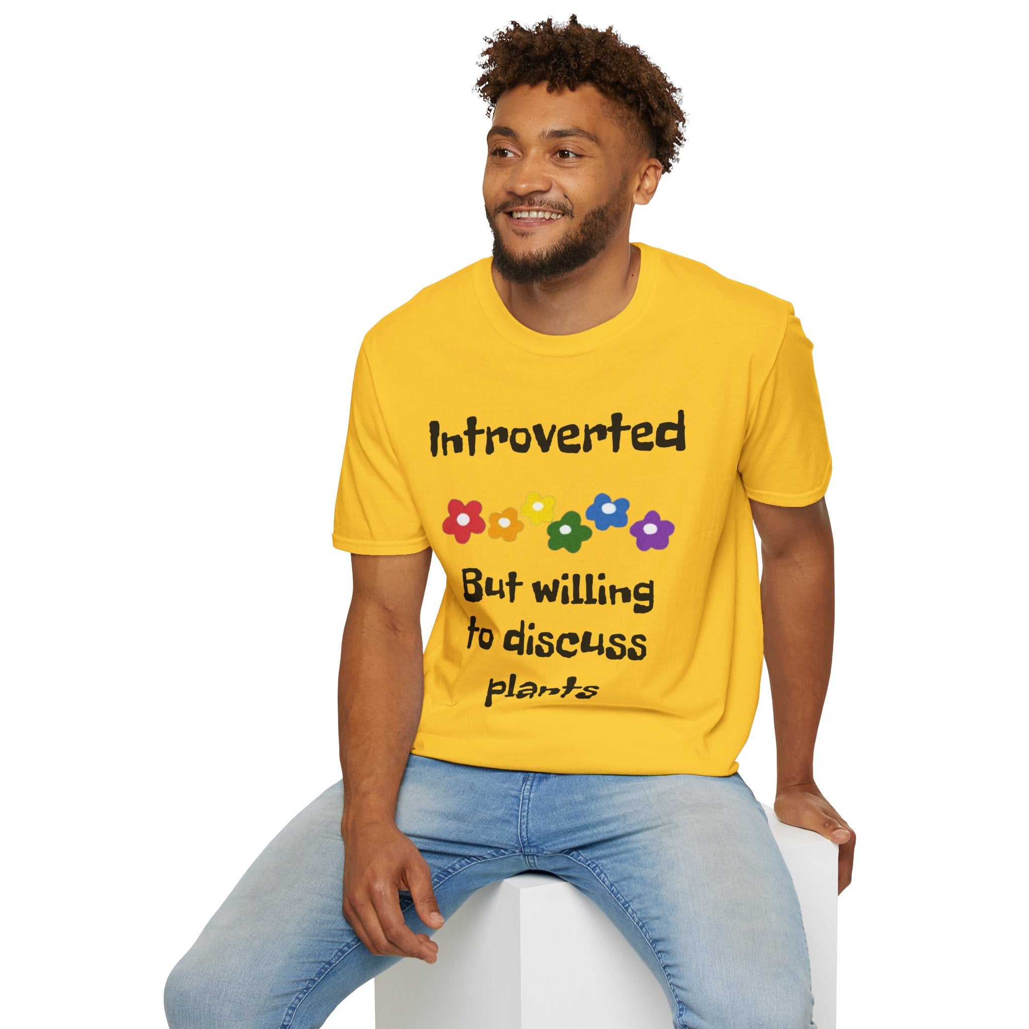Introverted But Willing To Discuss Plants Unisex Softstyle T-Shirt