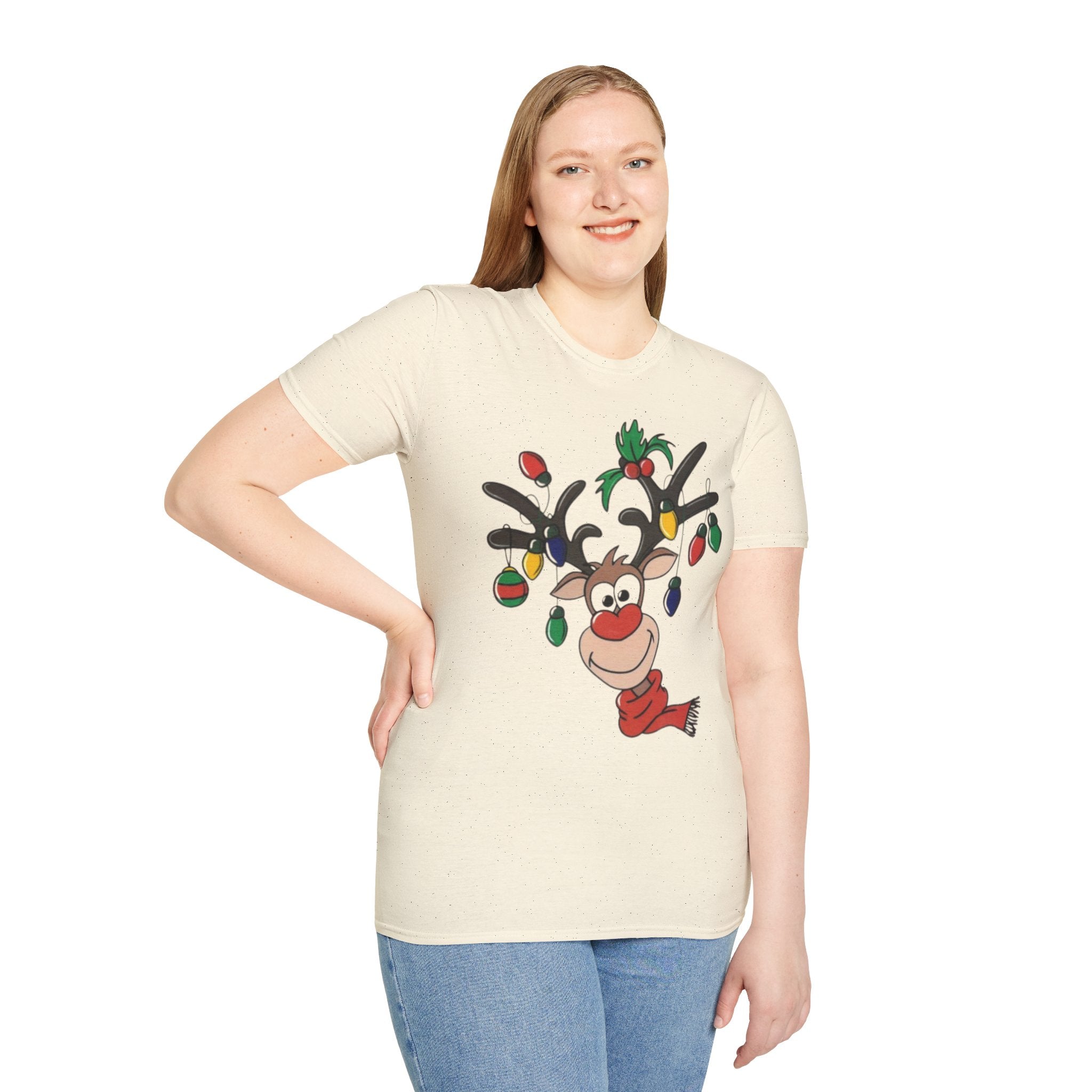 Festive Reindeer Unisex Softstyle T-Shirt