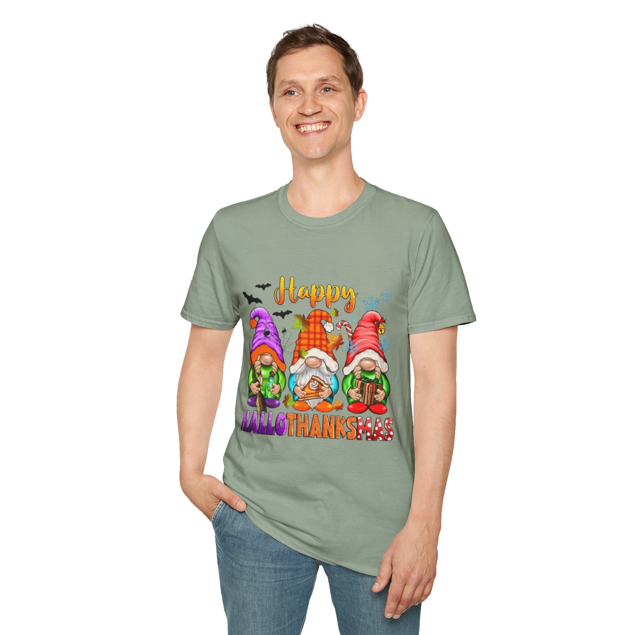 Happy Hallothanksmas Gnome Unisex Softstyle T-Shirt