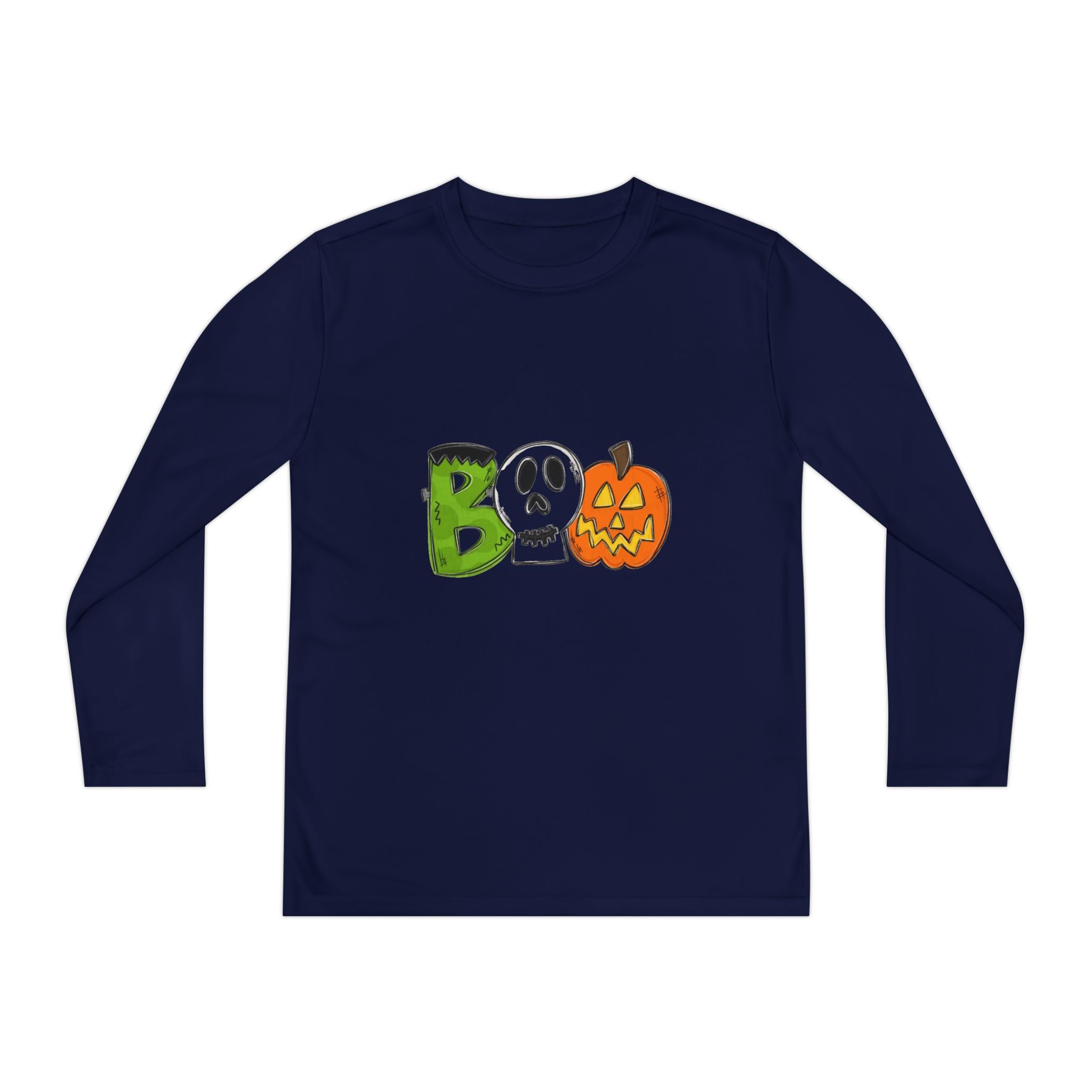 Youth Halloween Boo Long Sleeve Competitor T-Shirt